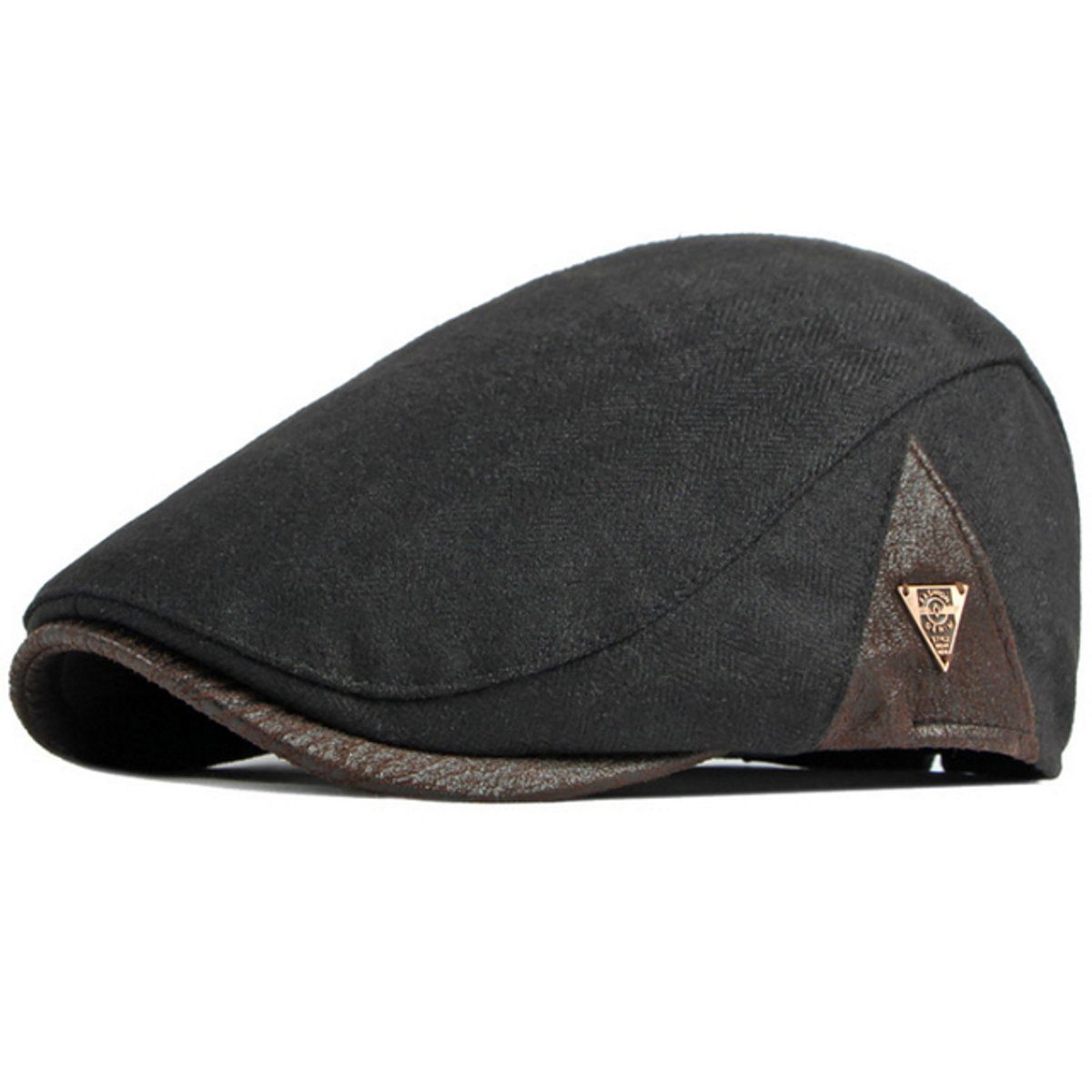 Sporty Flat Cap Flat Cap Klassik Schirmmütze mit Schirm Schiebermütze Schwarz