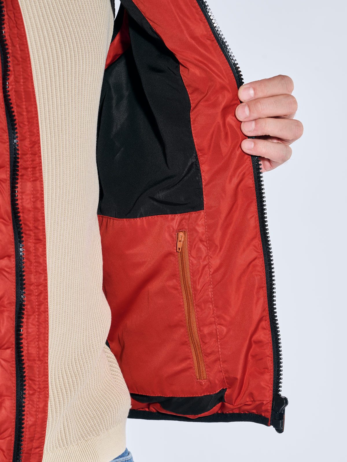 emilio adani Kurzweste Herren Steppweste mit Sorona-Füllung, Rostorange