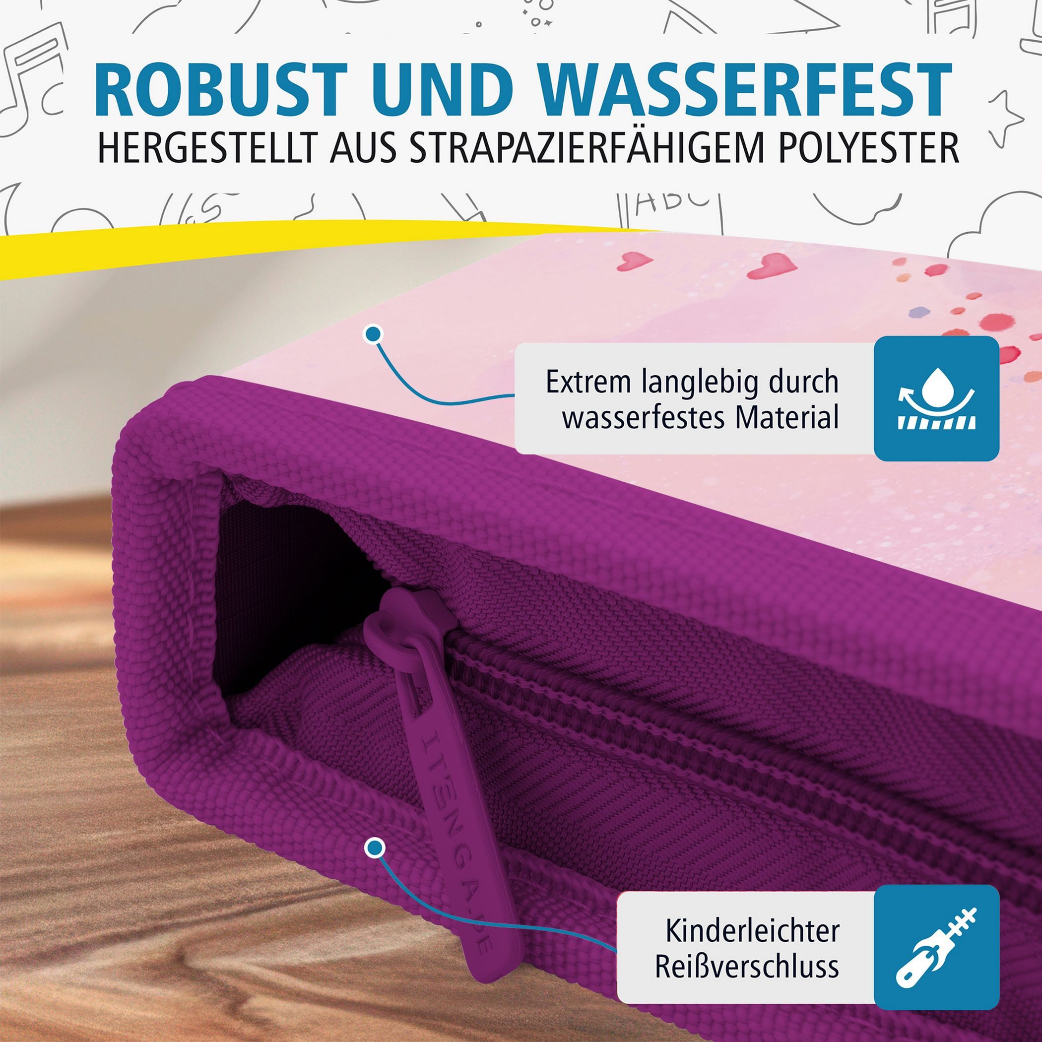 itenga Federmäppchen itenga Schüler-Etui Mäppchen Regenbogen Rainbow Dreams 28 teilig 1-Zip