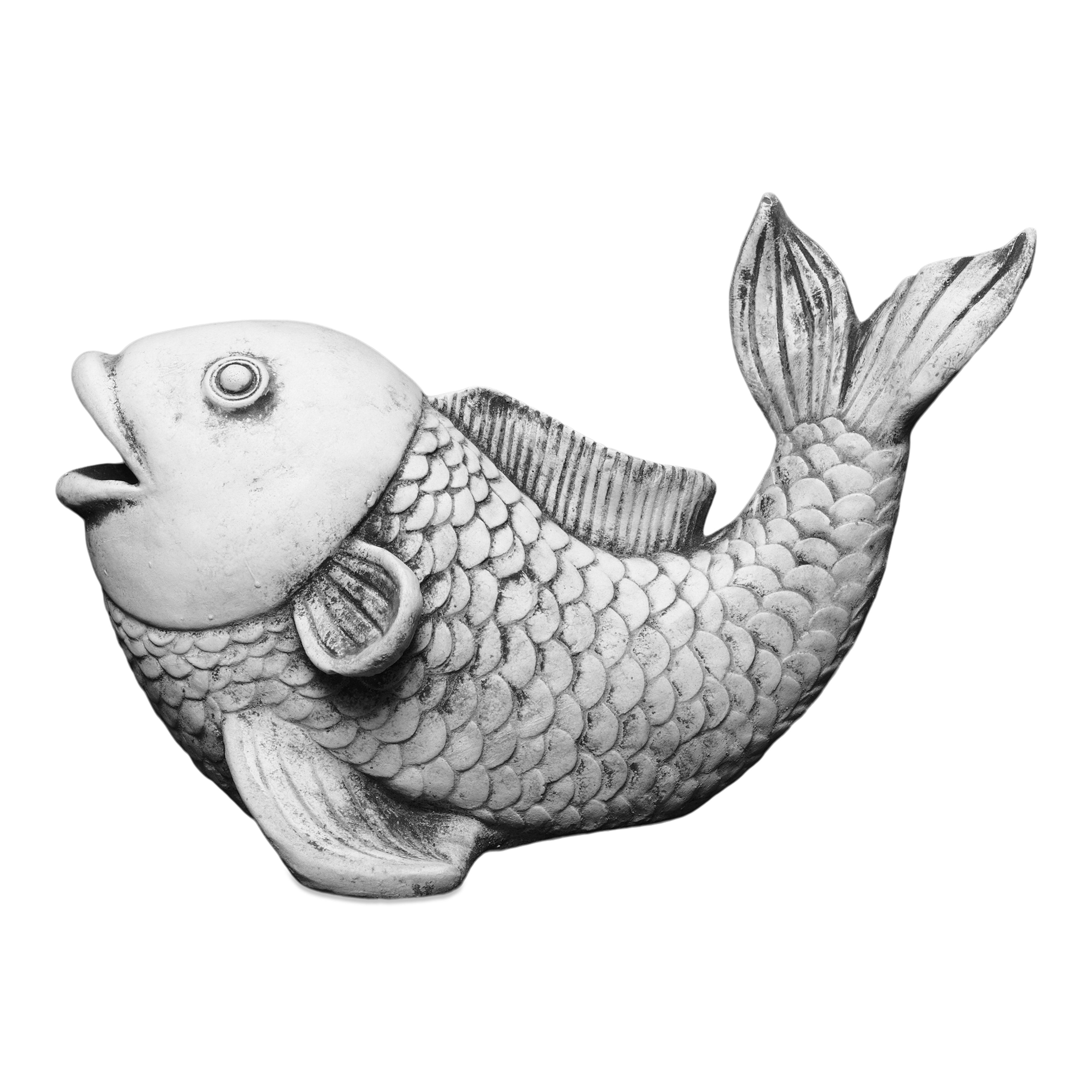 gartendekoparadies.de Gartenfigur Saragoi prächtiger Koi-Fisch, Steinfigur, H. 21 cm, 6 kg, Frostsicher