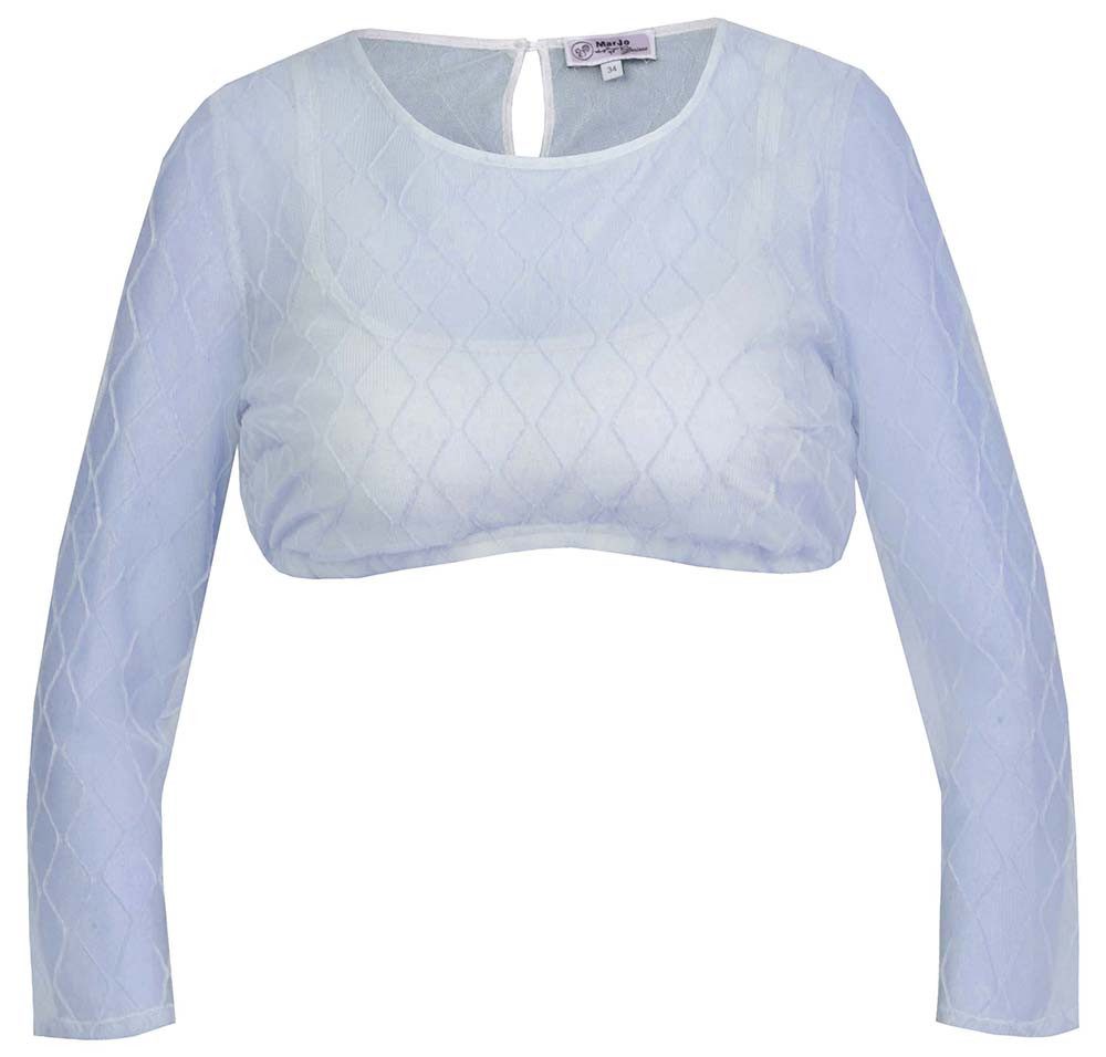 MarJo Dirndlbluse Dirndlbluse Inja-Dalida 3/4 Arm taubenblau