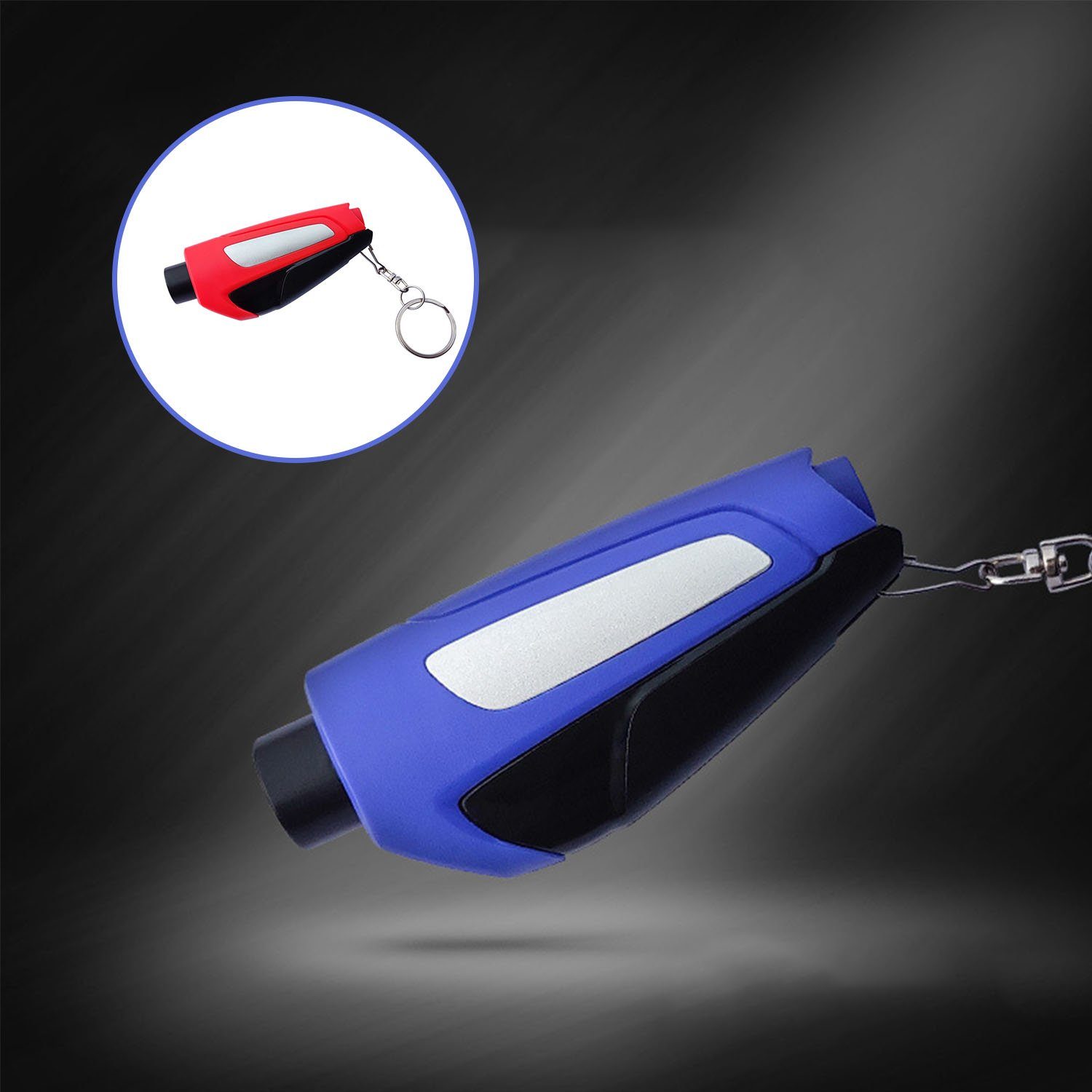 MAGICSHE Hammertacker Mini Schlüsselanhänger Typ Fensterbrecher Notfall Werkzeug, (1 tlg), Autonotrettungswerkzeug Rot