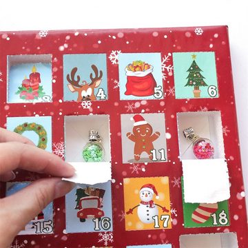 Dekorative Adventskalender 2024 Adventskalender Kinder Geschenk, Weihnachten DIY Armband (24-tlg), Adventskalender Weihnachten Geschenk für Kinder