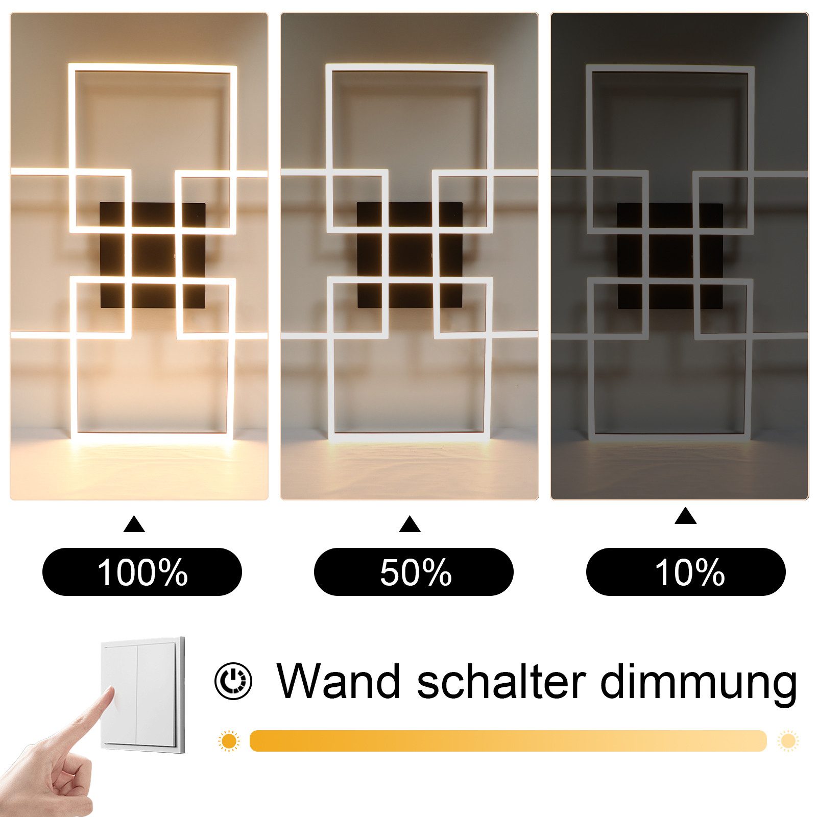 ZMH LED Deckenleuchte Wohnzimmer 4 Rahmen günstig online kaufen