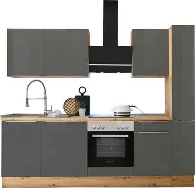 RESPEKTA Küchenzeile Safado aus der Serie Marleen, hochwertige Ausstattung wie Soft Close Funktion, Breite 250 cm