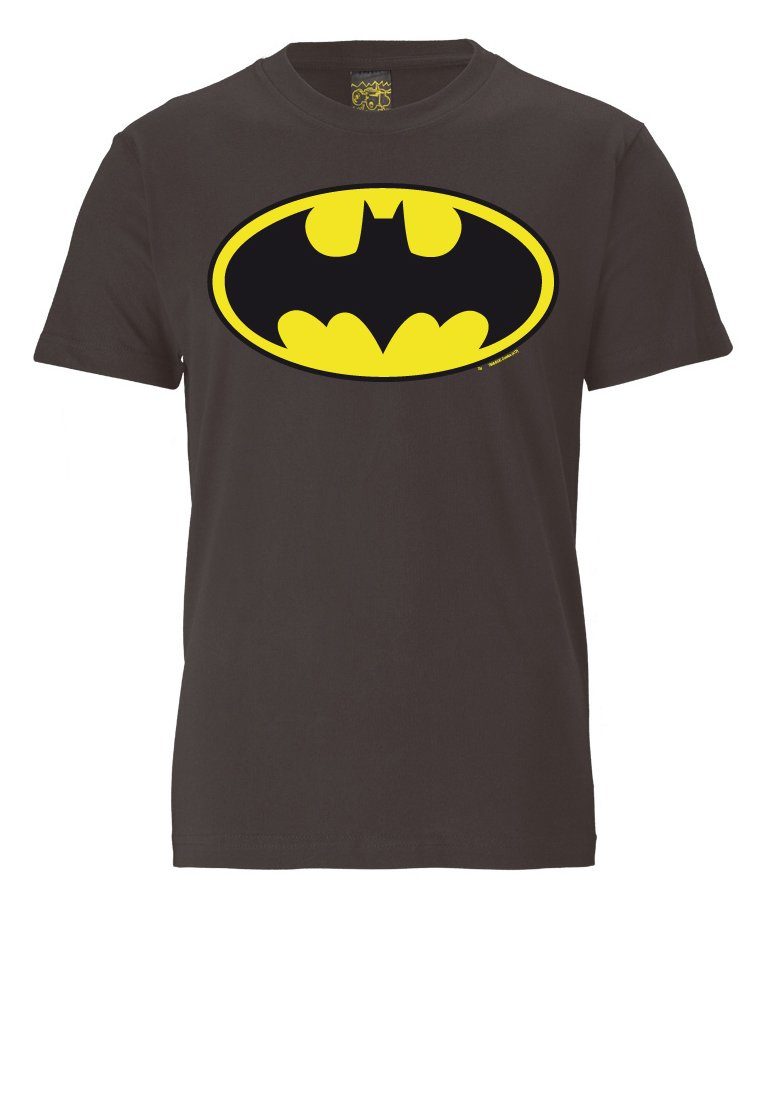 Baumwolle BATMAN - Frontprint, LOGO weicher für hochwertiger, coolem Komfort tollen LOGOSHIRT T-Shirt mit Aus