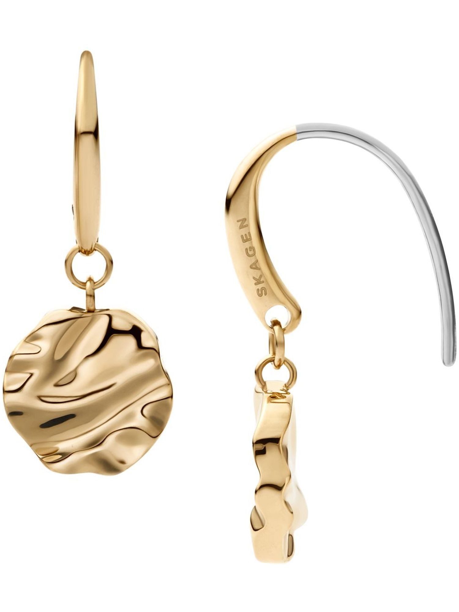 SKAGEN Paar Ohrstecker SKJ1883710, Skagen SKJ1883710 Damen Einhänger MODERNE STAK Edelstahl Gold