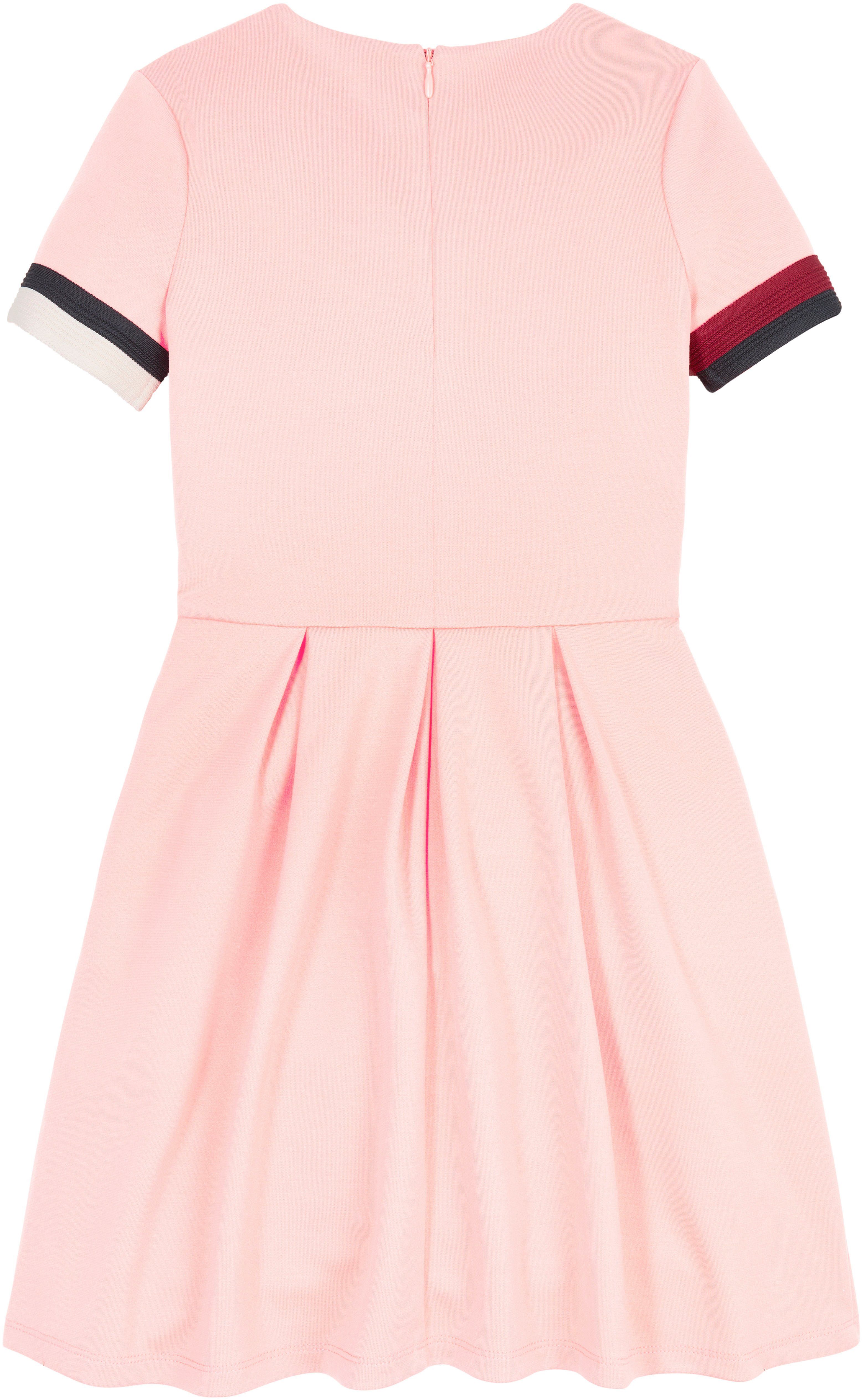 Mädchen Blusenkleid STRIPE Hilfiger Kids Junior PUNTO Tommy Kinder MiniMe,für Pink DRESS GLOBAL Crystal