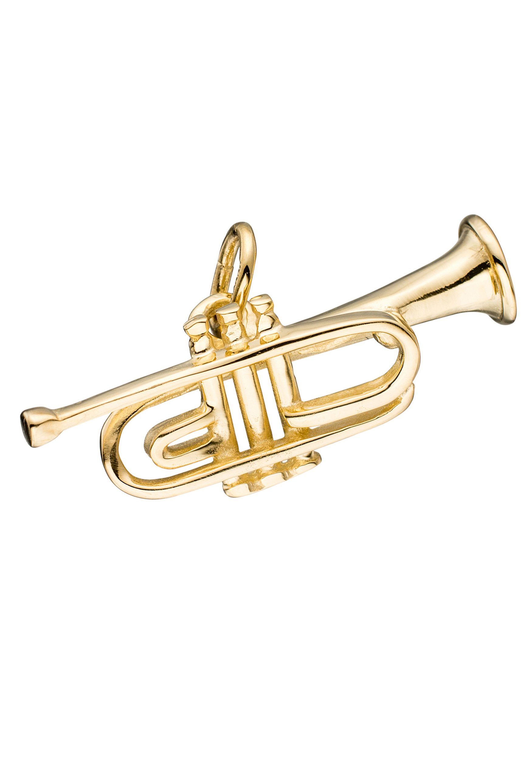 JOBO Kettenanhänger Anhänger Trompete, 925 Silber vergoldet