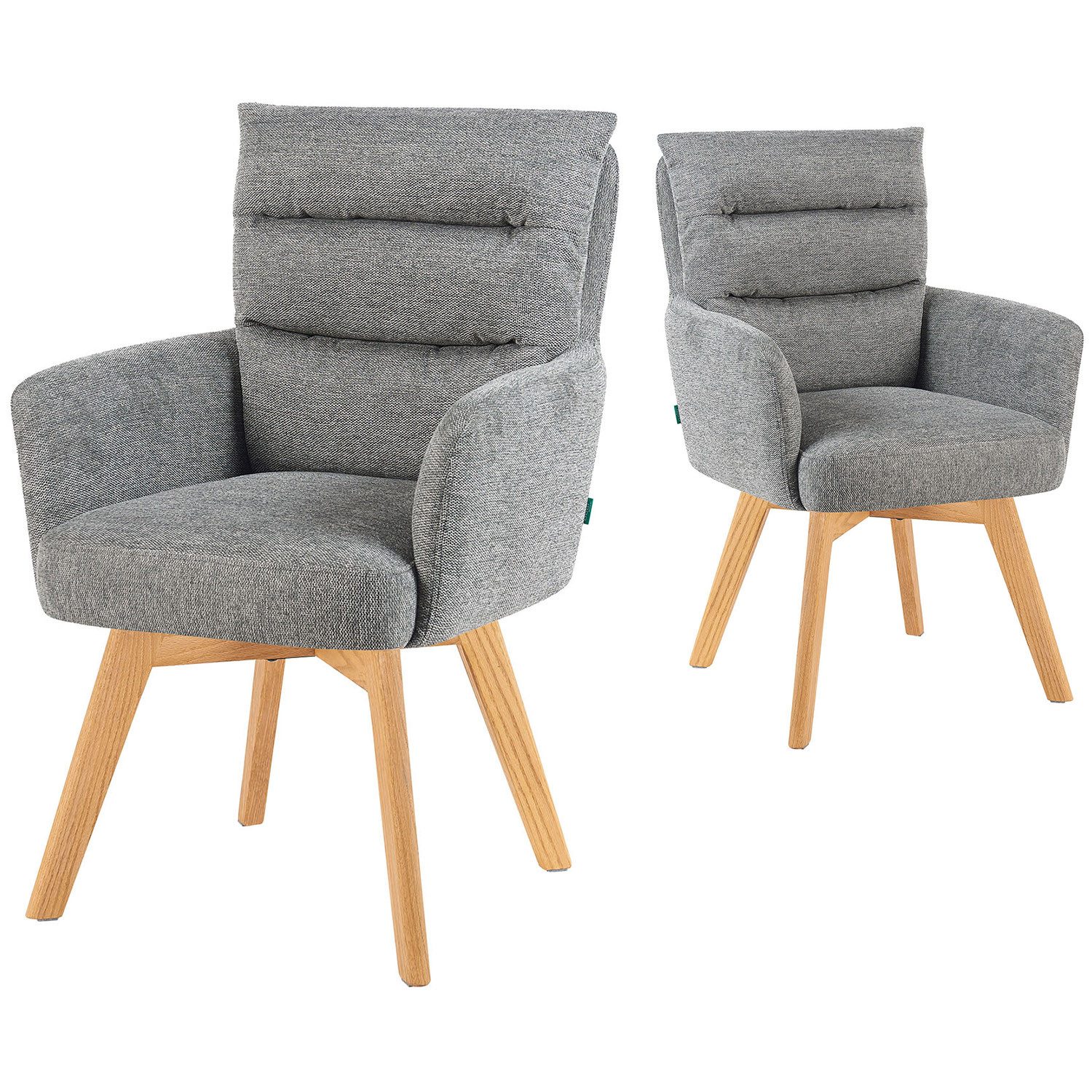DUBI Möbel Polsterstuhl Mika-Juna 2er-Set, Federkern, Eiche geölt, 360° dre günstig online kaufen