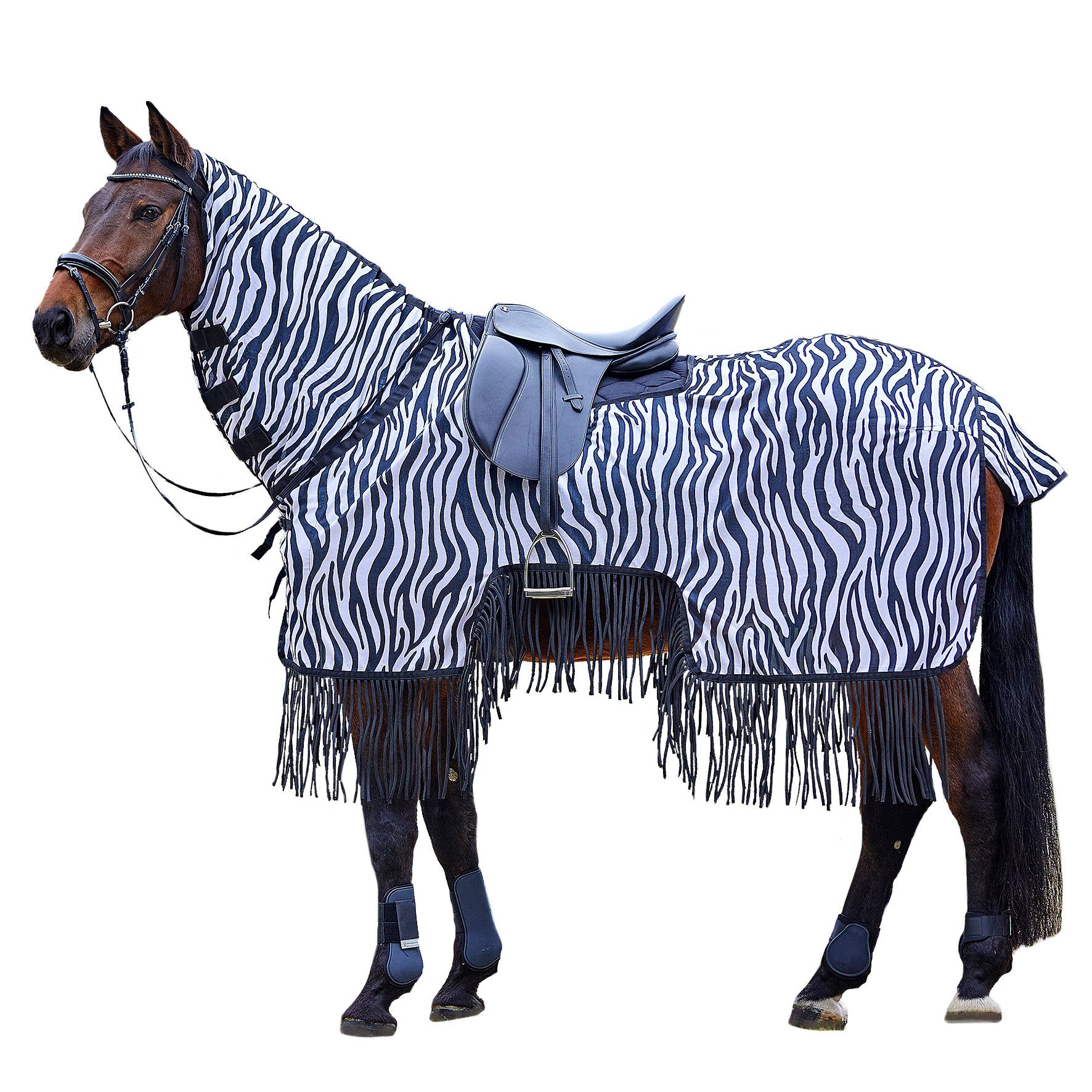 Waldhausen Ausreitdecke Waldhausen Fliegenausreitdecke Zebra mit Fransen