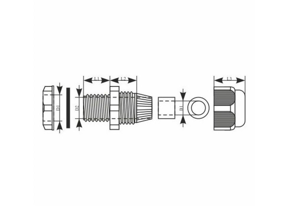 Thumbnail - Elektro-Plast Kabelverbinder-Sortiment PG21 Kabelverschraubung 13-18mm IP68 10bar Grau PROFI, 1-tlg.