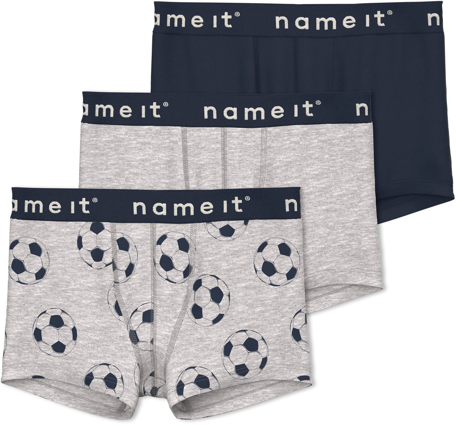 Name It Boxer NKMBOXER 3P MELANGE FOOTBALL (Packung, 3-St) | Boxer anliegend
