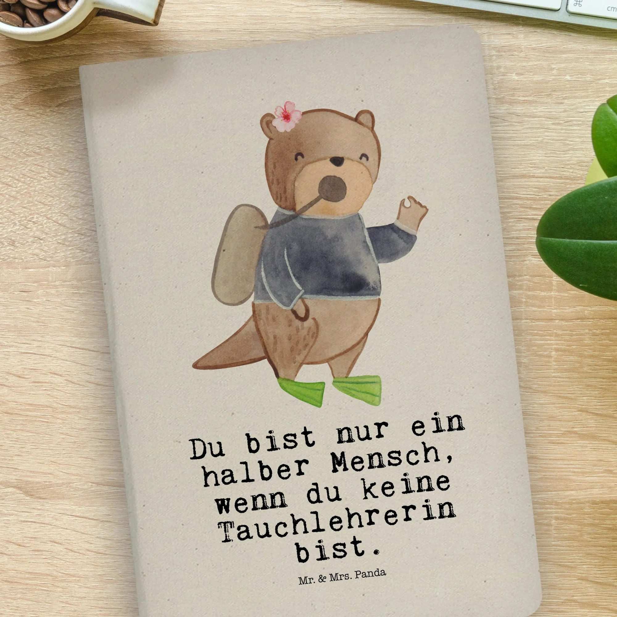 Thumbnail - Mr. & Mrs. Panda Notizbuch Tauchlehrerin Herz - Transparent - Geschenk, Kollegin, Firma, Arbeits Mr. & Mrs. Panda, Echte...