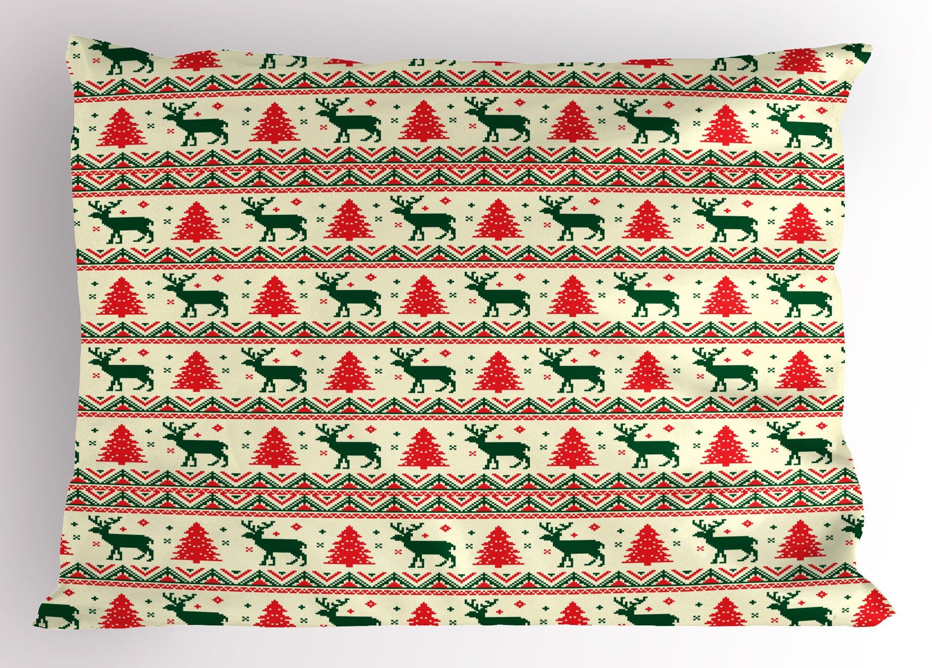 Kissenbezüge Dekorativer Standard King Size Gedruckter Kissenbezug, Abakuhaus (1 Stück), nordisch Pixel Art Weihnachten