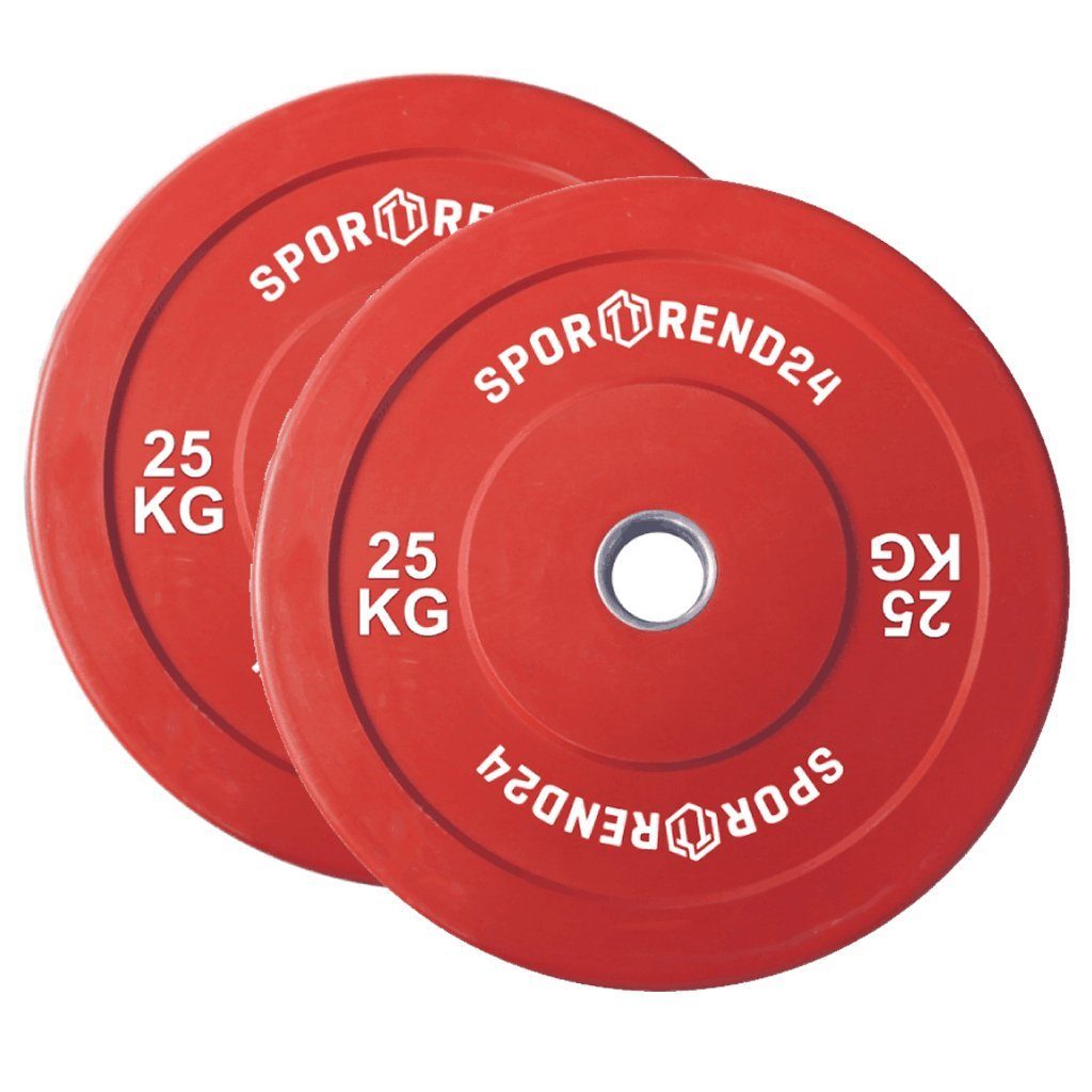 25kg Gewichtscheibe mit Hantelscheiben Bumper Gewichtsscheibe, für Hantelscheibe x Kurzhantel und Plate 50mm Sporttrend Aufnahme Langhantel 2 Gewichtsscheibe 24