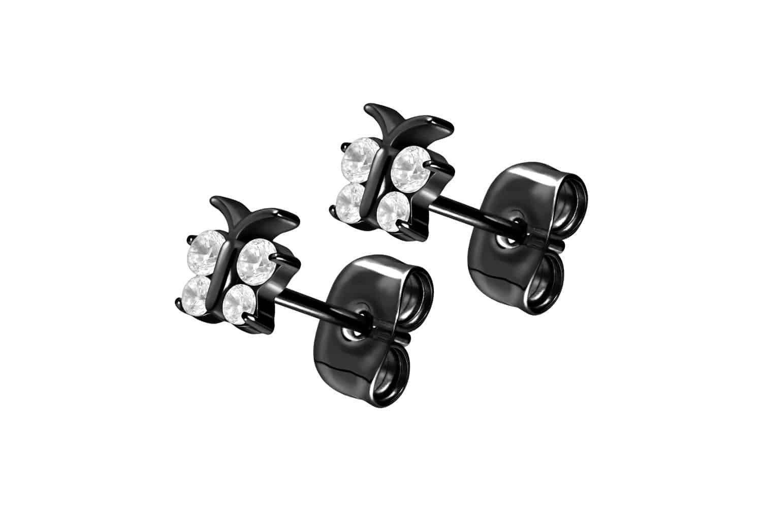 Paar Ohrstecker Titan Ohrstecker KRISTALLSCHMETTERLING