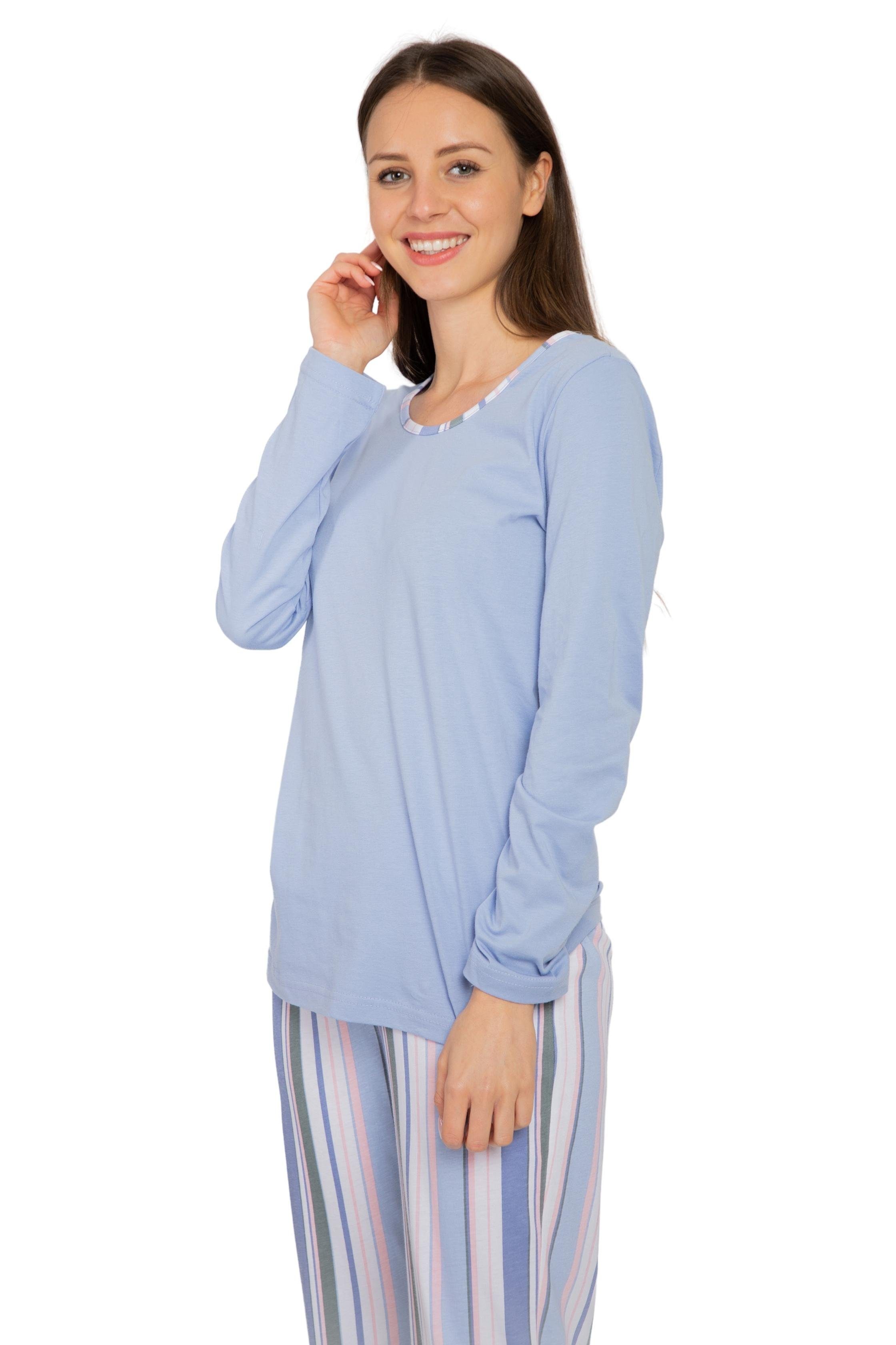 reiner Schlafanzug DF008 Consult-Tex Jersey (Spar-Set, Pyjama 1 Baumwole aus Set) Damen Pyjama