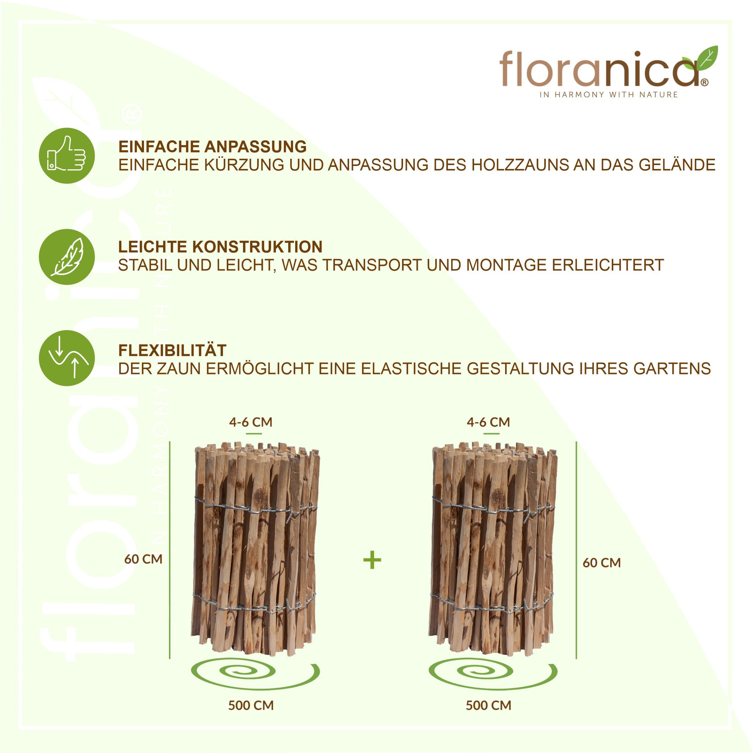 Floranica Staketenzaun Gartenzaun aus Haselnuss oder günstig online kaufen