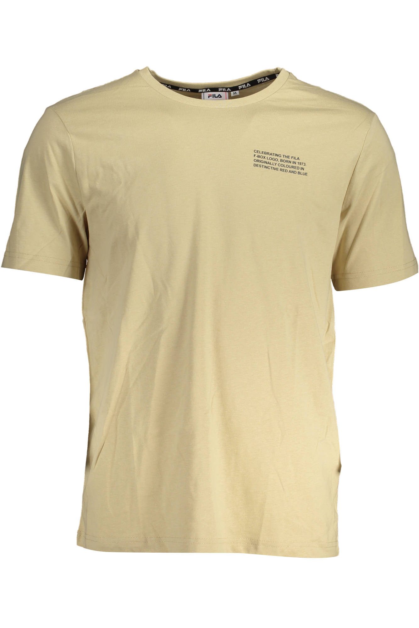 Fila T-Shirt Kurzarm Herren T-Shirt Beige mit Rundhalsausschnitt