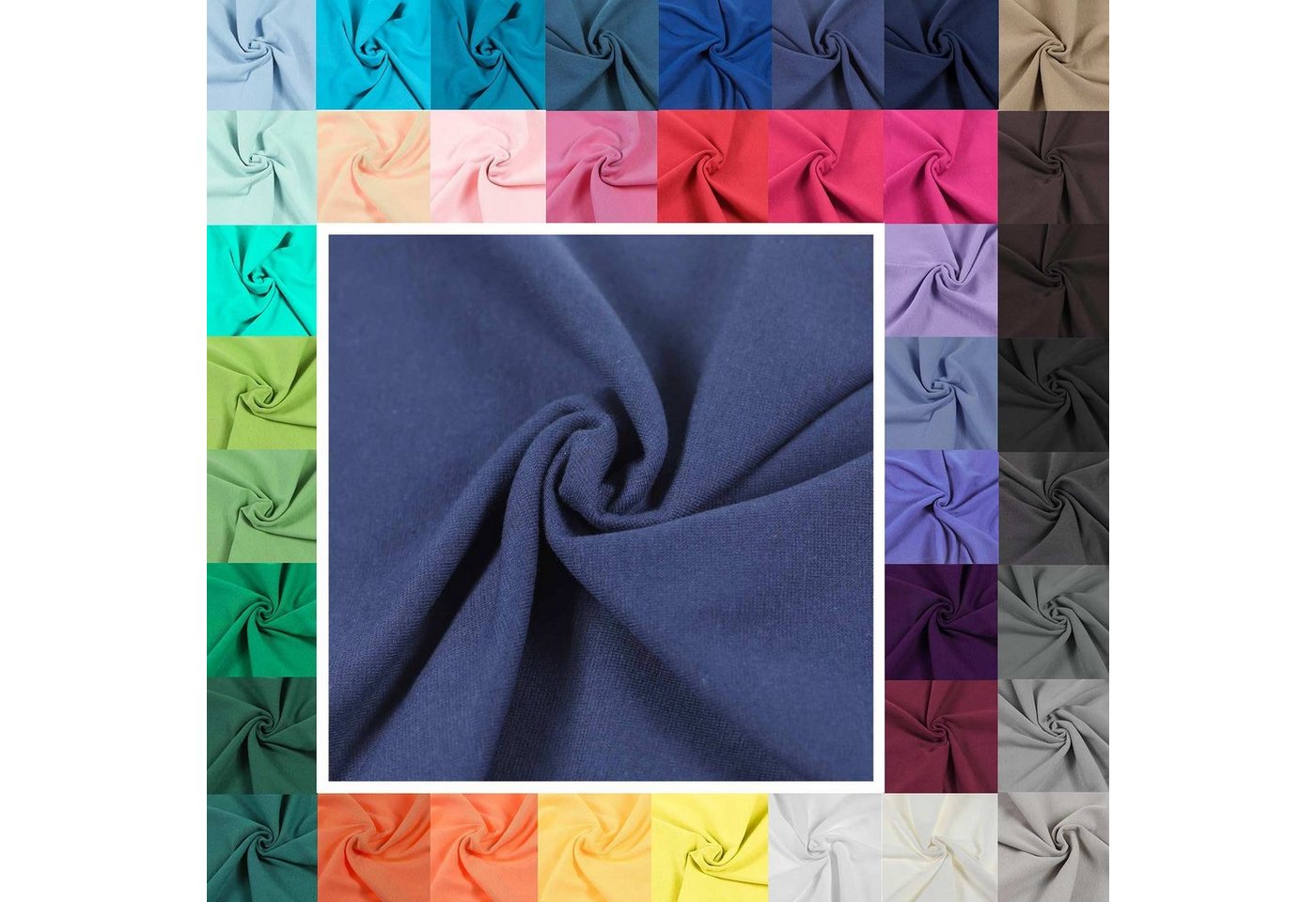 Thumbnail - maDDma Stoff Bündchenstoff Schlauchware 35(70)cm breit Meterware ab 25cm Jersey, marine