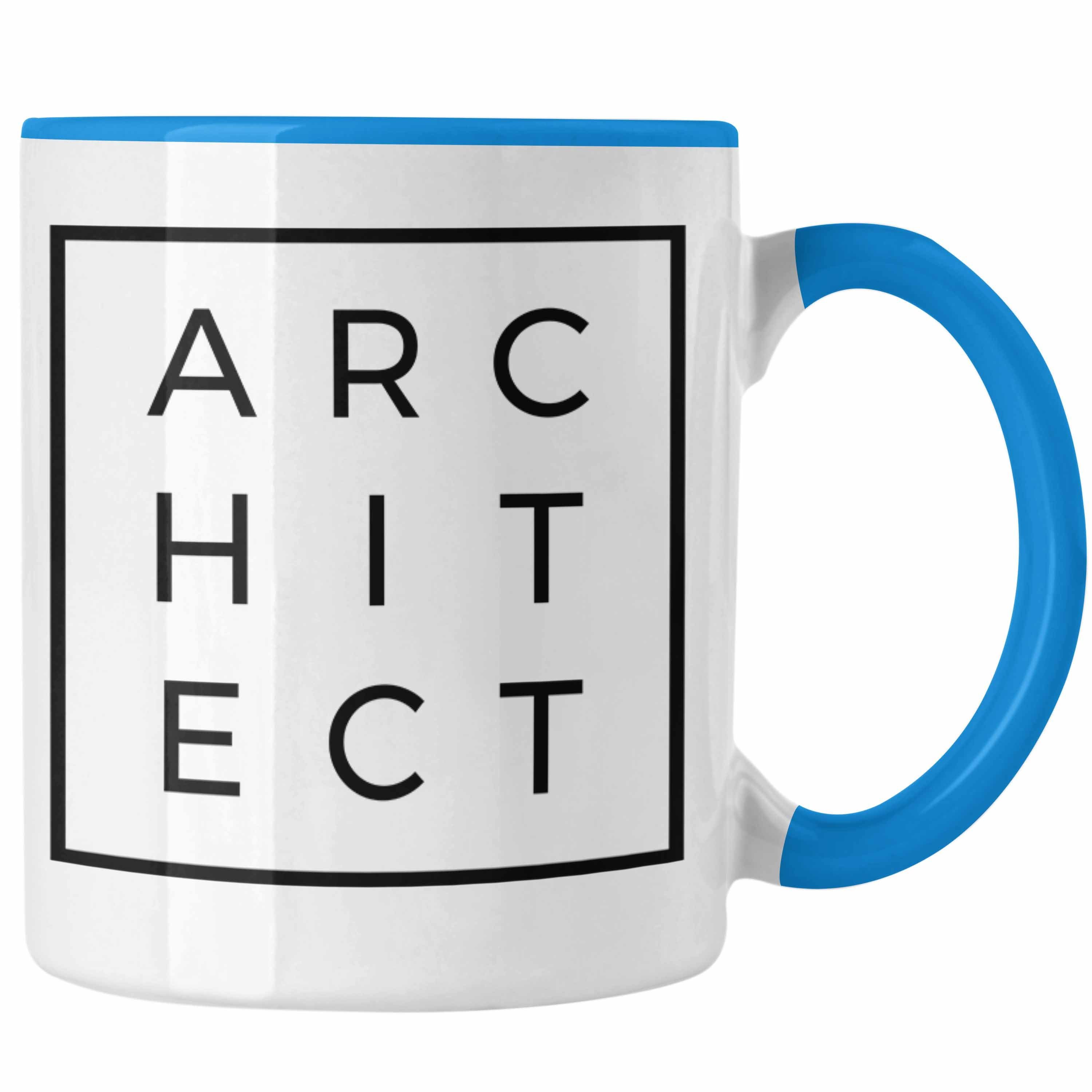 Trendation Tasse Trendation - Architekt Geschenke Tasse Lustig Kaffeetasse mit Spruch Architektur Architekten Geschenkidee Spruch Sprüche Lustige Tasse Blau