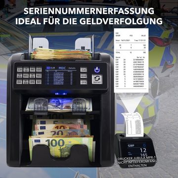 Jubula Banknotenzähler MV-600, Banknotensortierer für gemischte Geldscheine, EUR, USD, GBP, SEK usw.