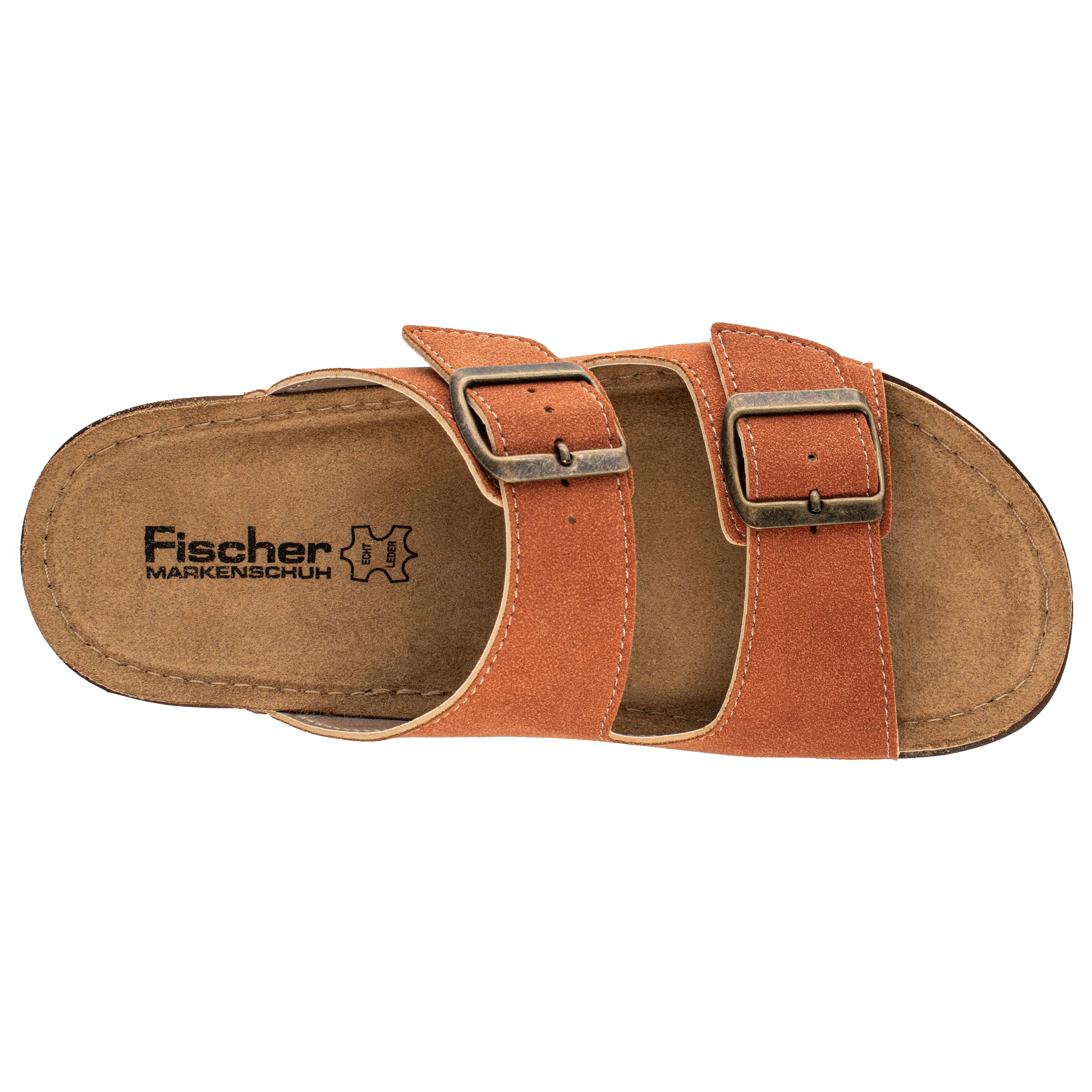 Fischer-Markenschuh Sarah Pantolette aus Nappalino, mit Fleecefutter und gepolstertem Lederfußbett