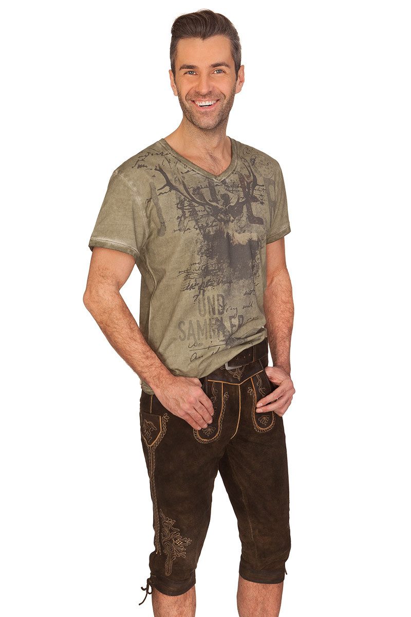 KRÜGER BUAM Trachtenshirt Trachtenshirt Herren - PIRSCH - oliv