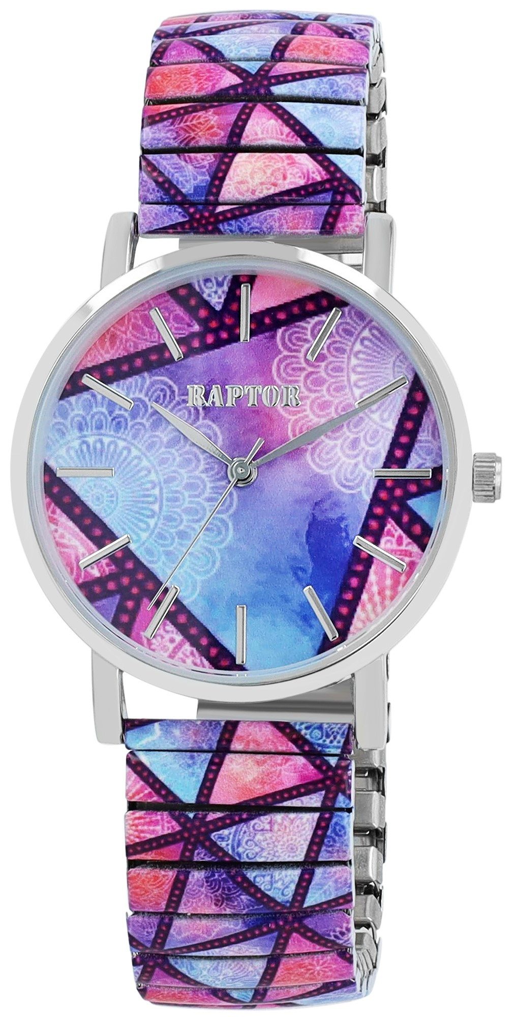 Raptor Quarzuhr Colorful Edition mit Edelstahlzugarmband, 3 ATM, Mineralgla günstig online kaufen