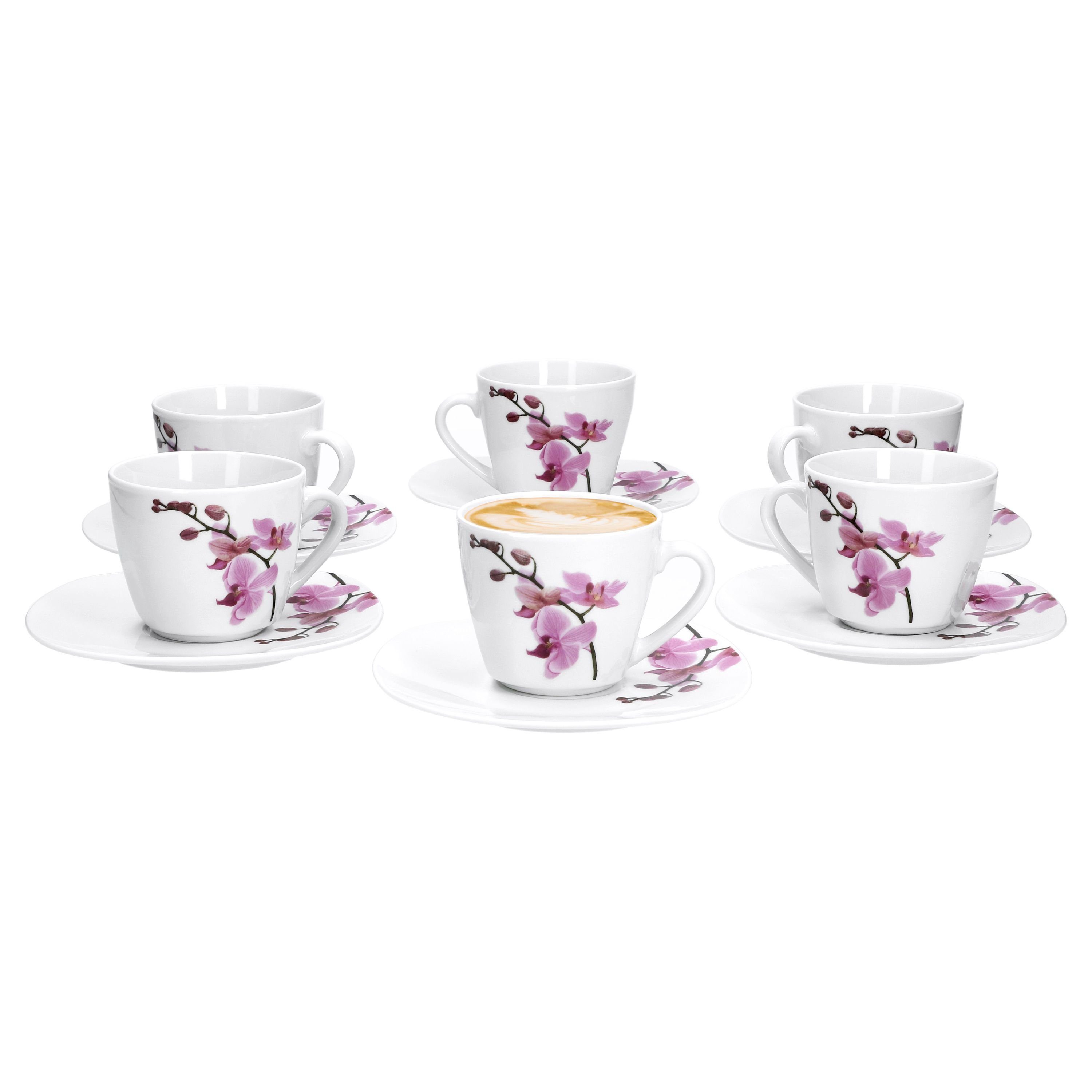Plusieurs motifs disponibles 6er Set Kaffeebecher Service à vaisselle Van Well Kyoto Orchidee 