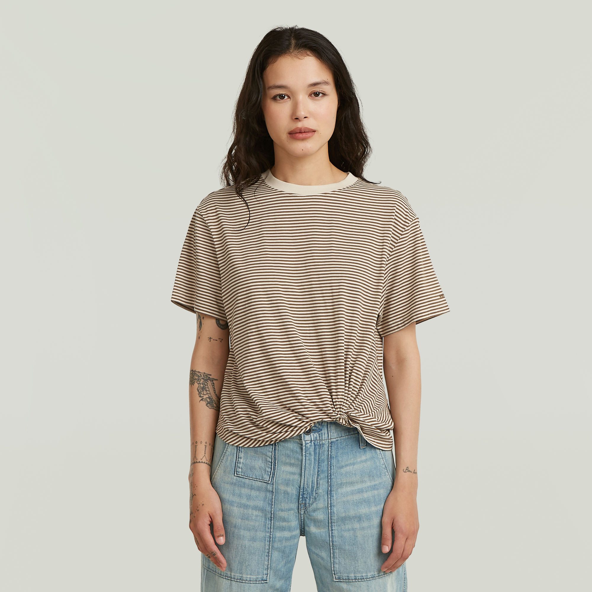 G-STAR T-Shirt Relaxed Knot mit Knotendetail, Rundhalsform