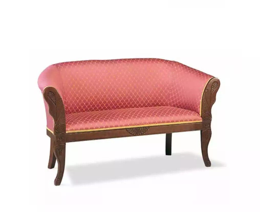 Textil, 1 Zweisitzer Made Sitzbank Teile, Klassische Rote Polstermöbel Bank JVmoebel in Sofa Italy