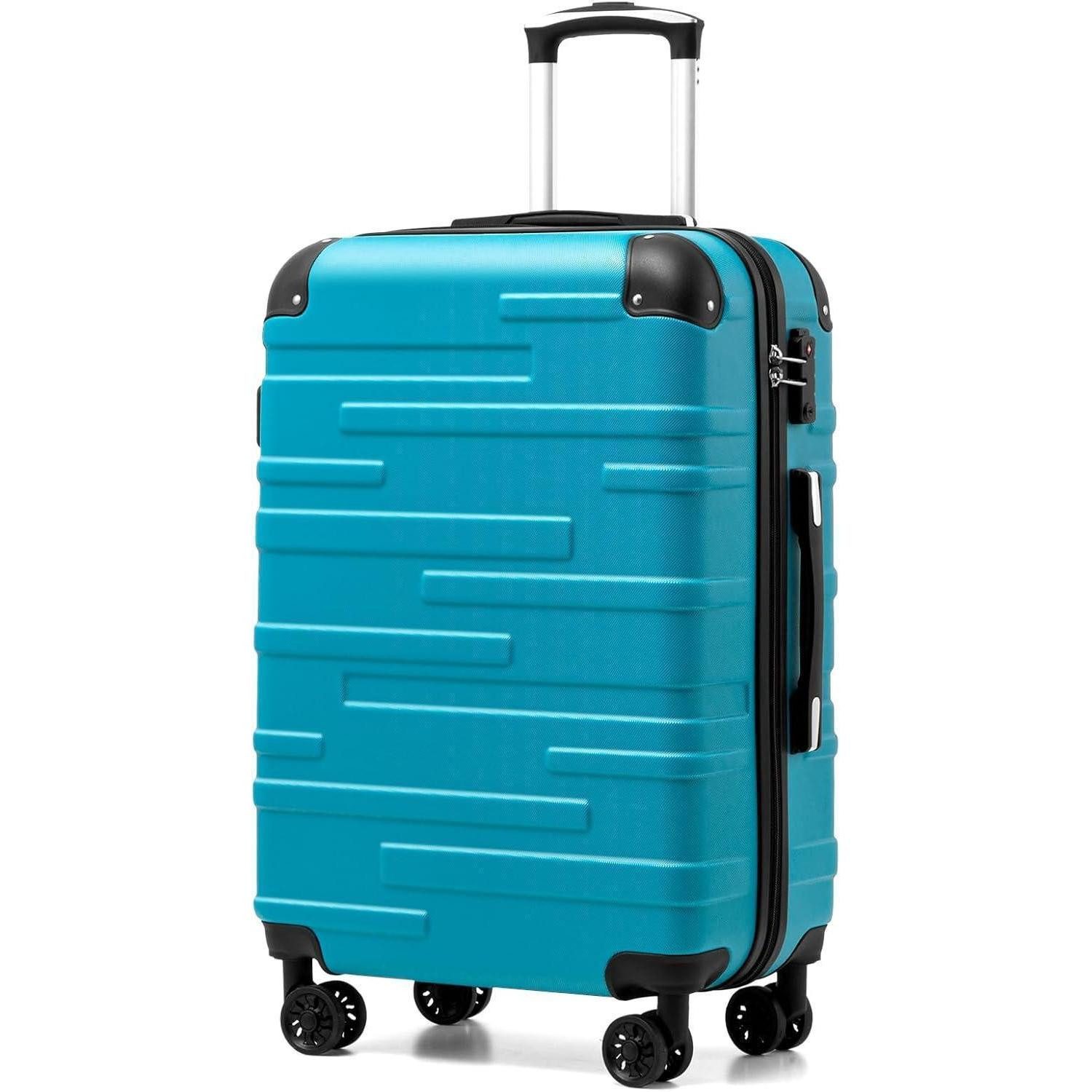 LuxusKollektion Hartschalen-Trolley Hartschalen-Koffer Großer Rollkoffer TSA-Schloss 4 Rollen