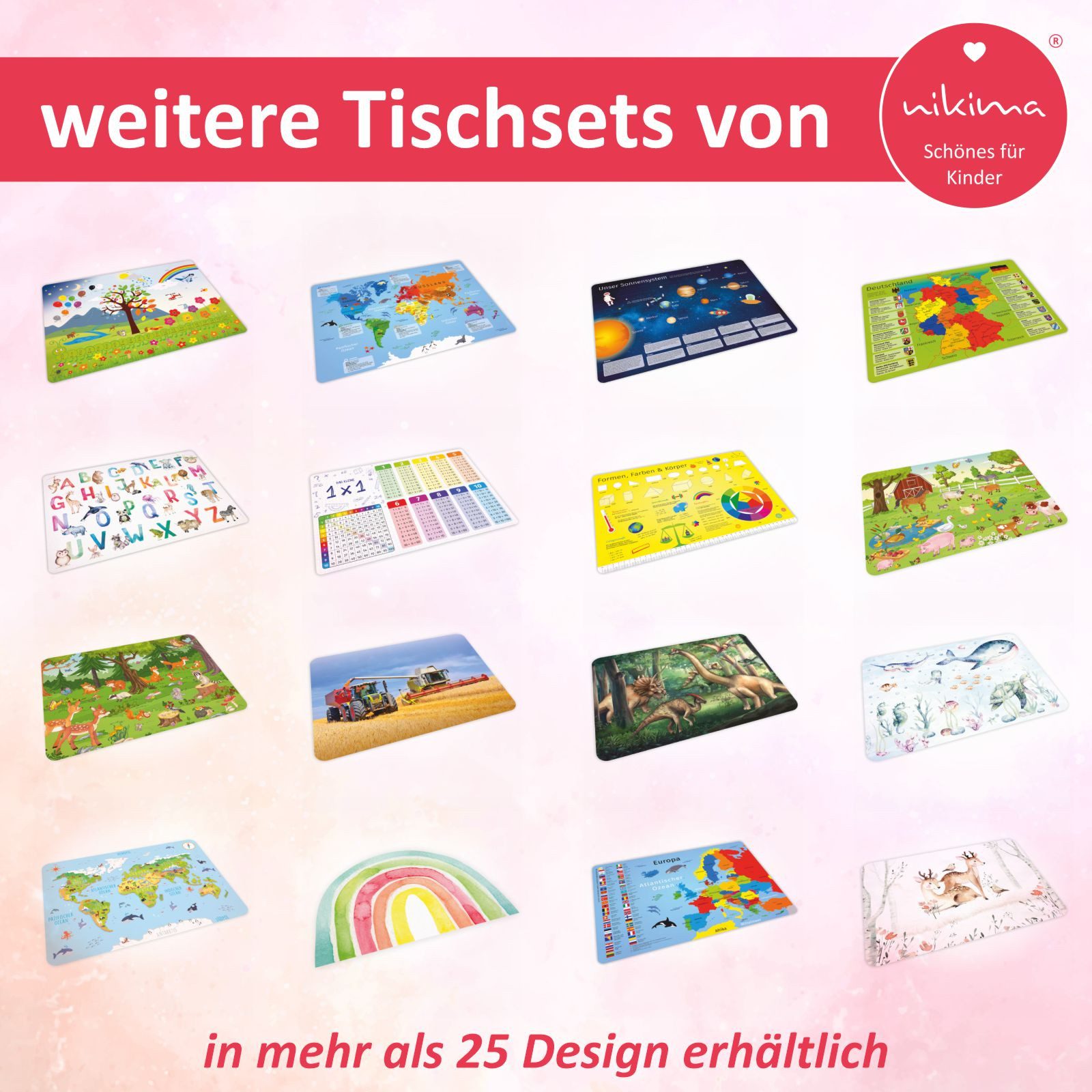 nikima Platzset stabiles Vinyl Tischset Bauernhof Kinder Platzset abwaschba günstig online kaufen