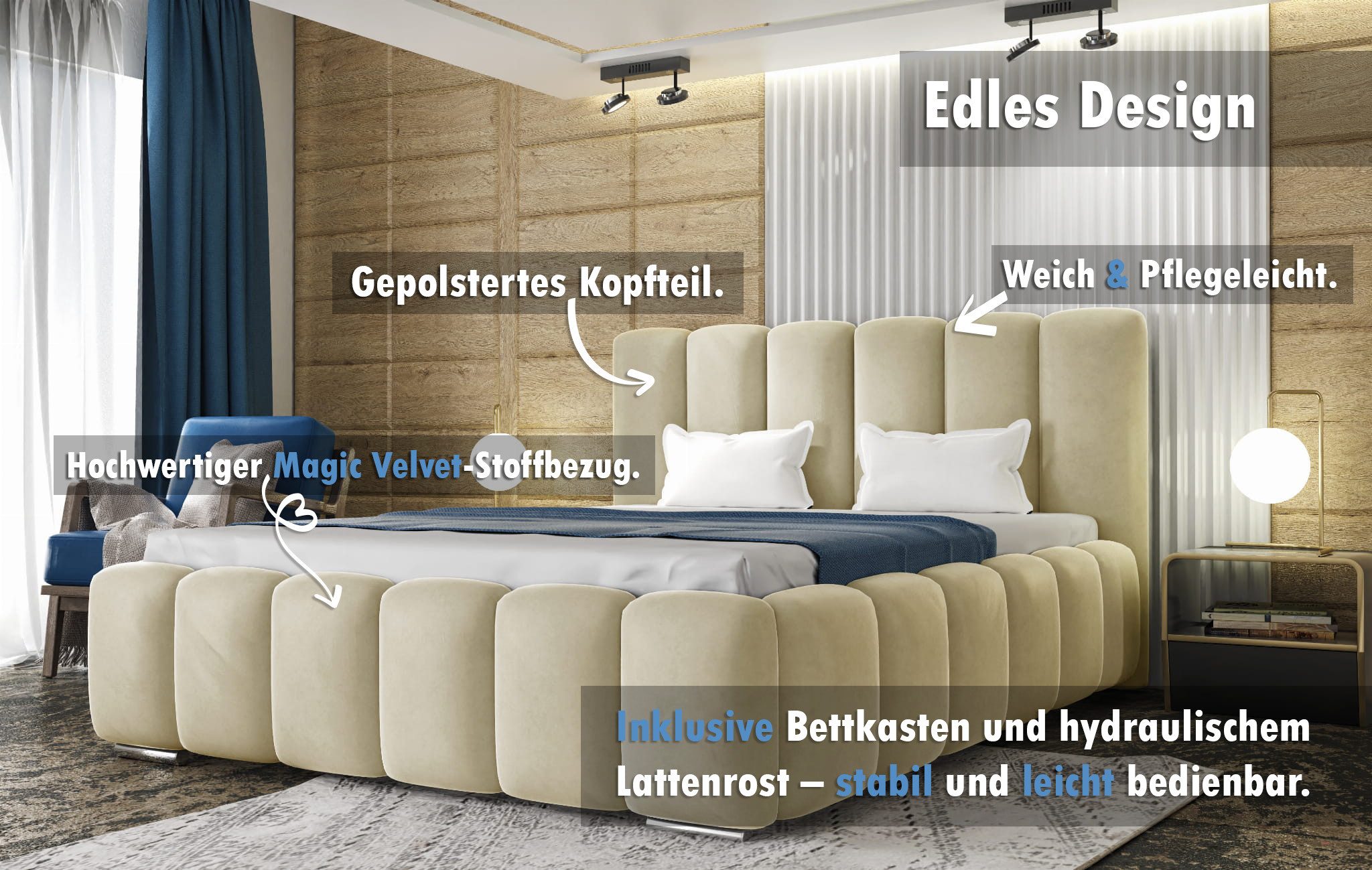 thematys Polsterbett Bettkasten + Lattenrost Stauraumbett 140x200 160x200 1 günstig online kaufen