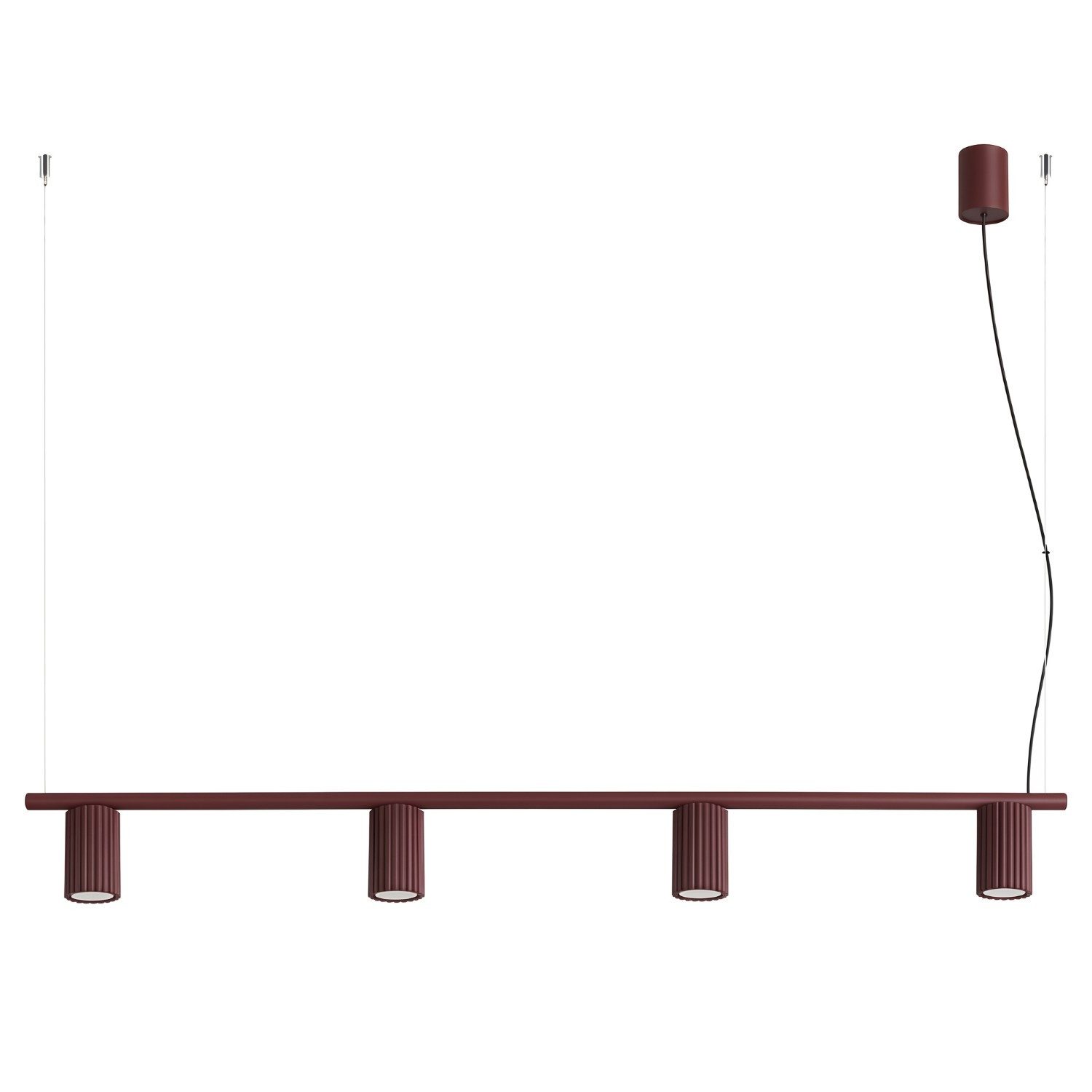 SOLLUX lighting Kronleuchter Kronleuchter KARBON 4 burgund, Nicht enthalten