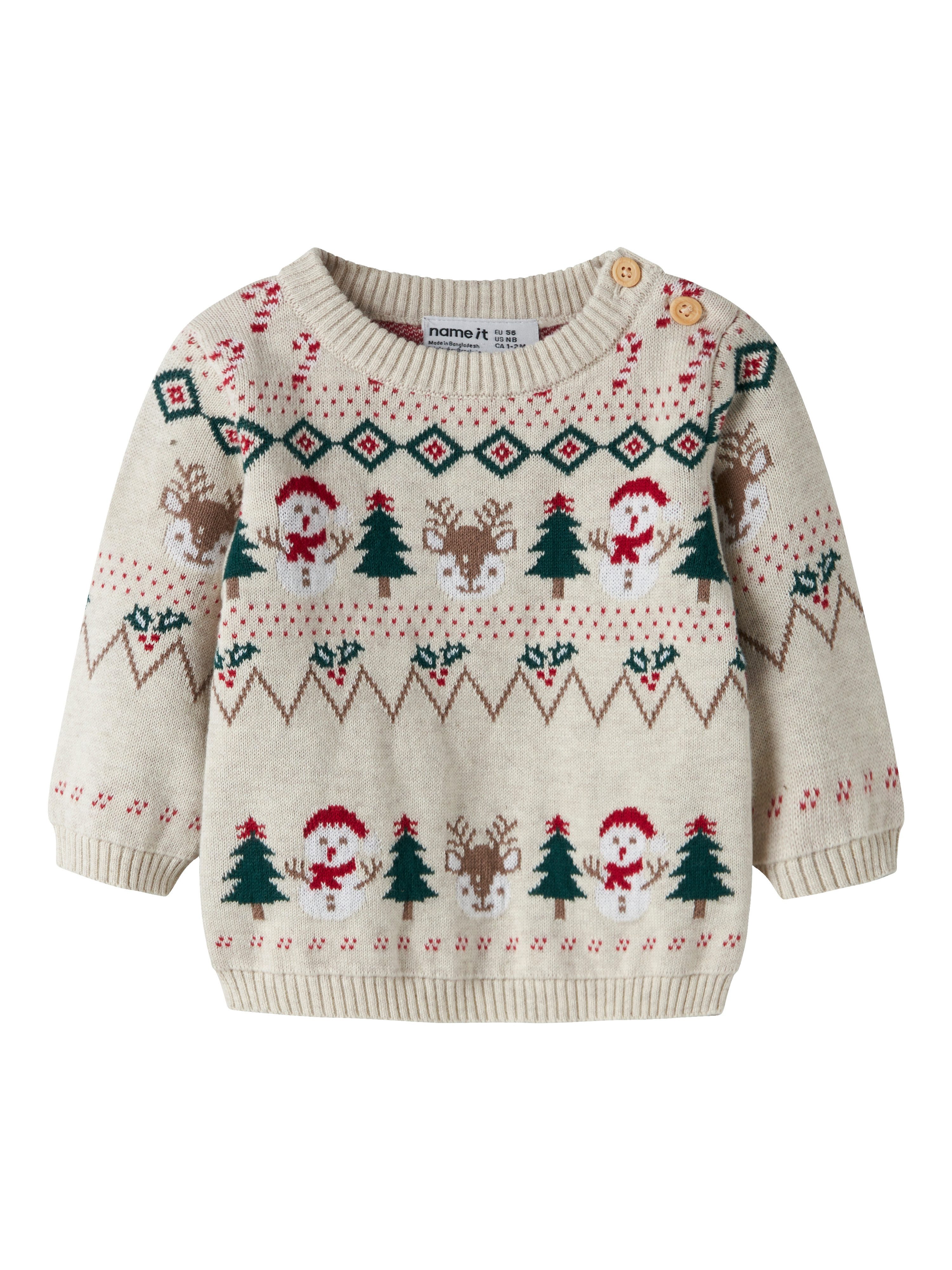 Name It Weihnachtspullover NBNRALKO LS KNIT Weihnachten, Baumwolle, regular fit