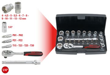 KS Tools Steckschlüssel (23 St), 1/4" Satz, 23-teilig