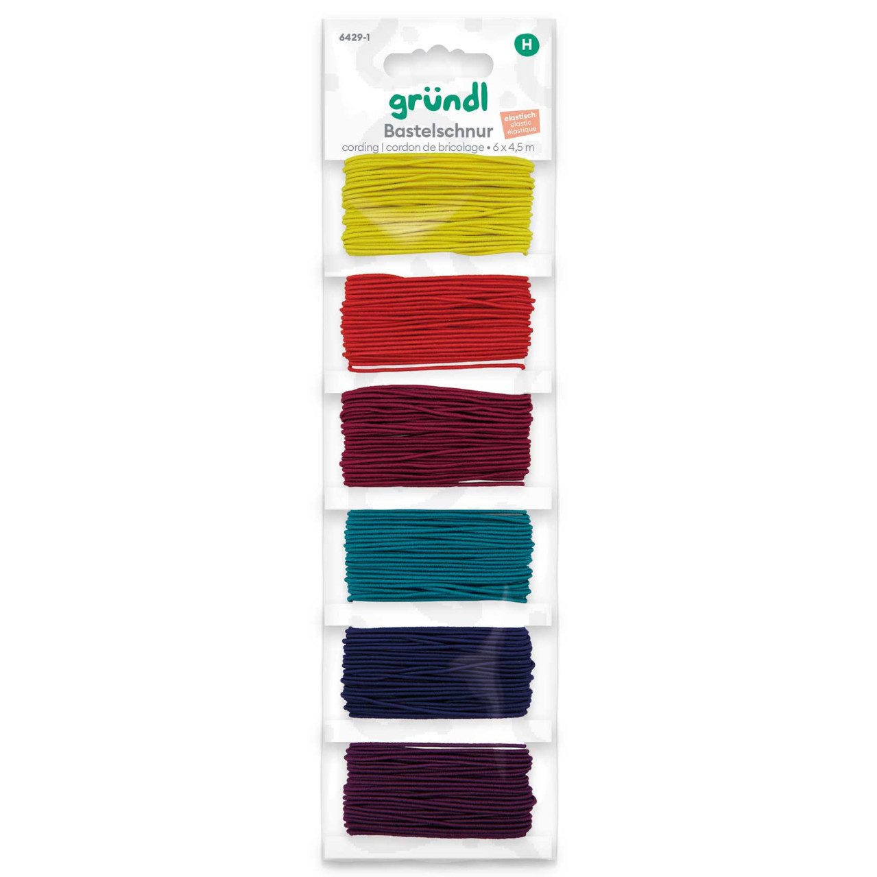 Gründl Bastelnaturmaterial Gründl Bastelschnur elastisch 6 Farben