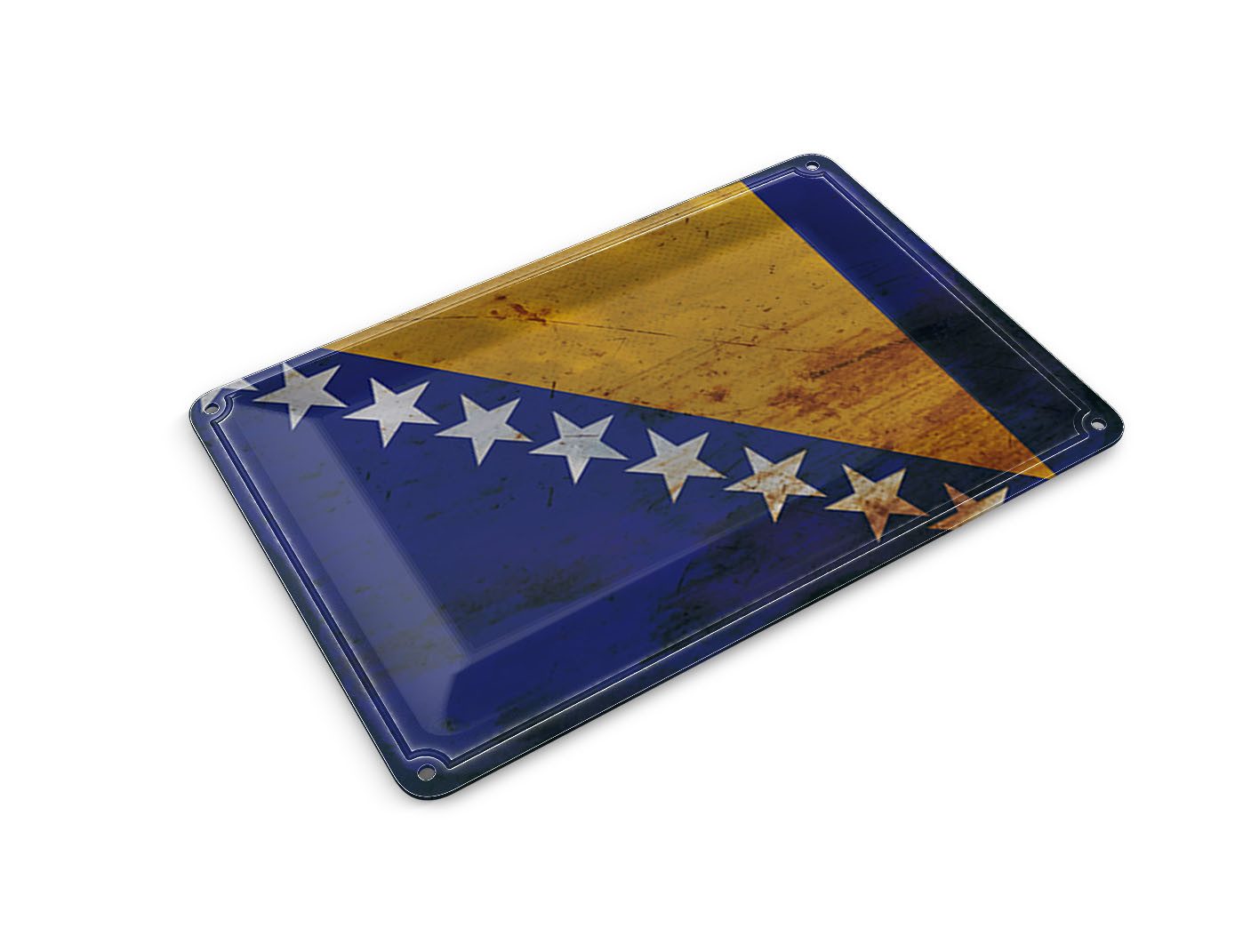 Femer GmbH Postkarte Flagge Bosnien und Herzegowina 14x10 cm Rost, unfrankiert