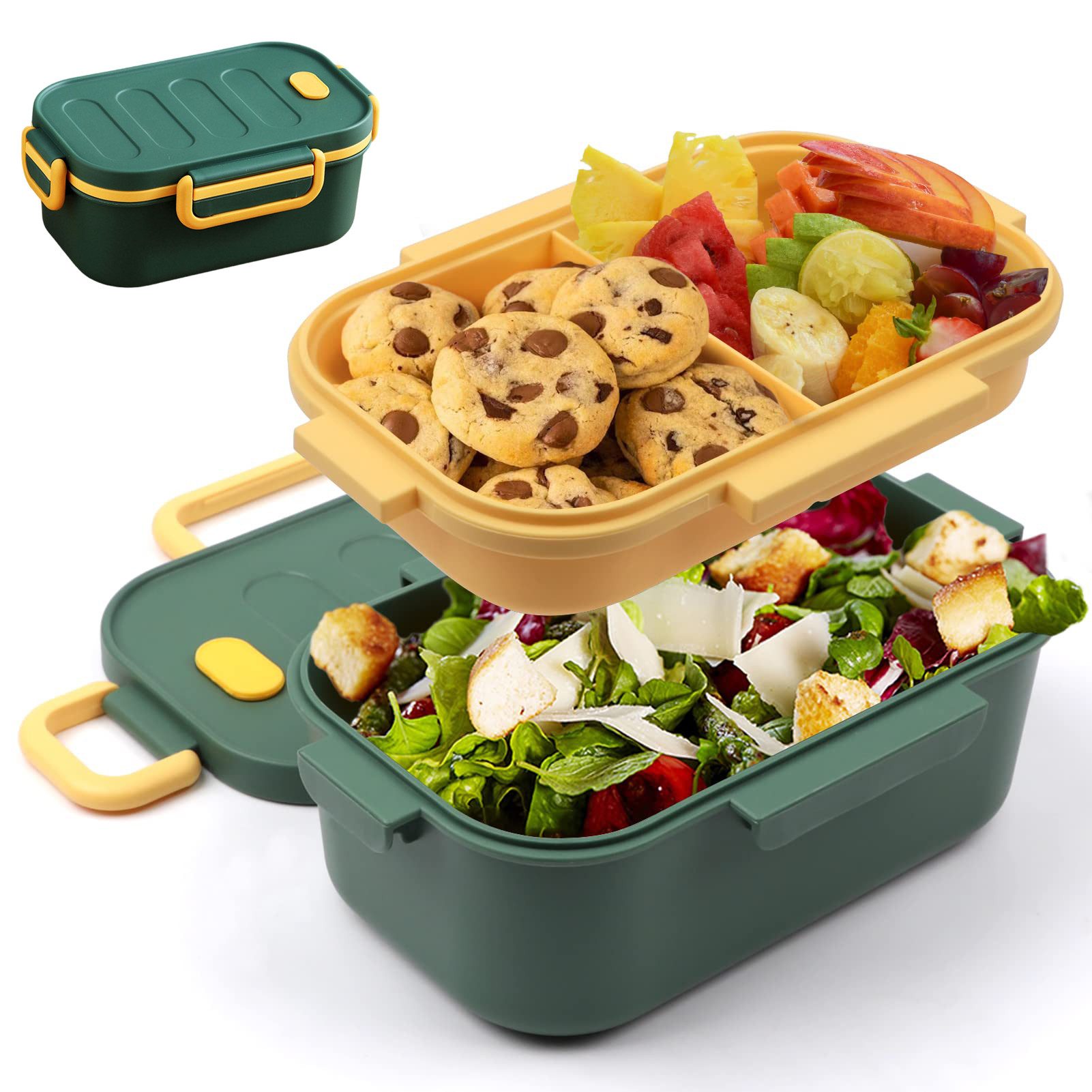 Auledio Lunchbox Zweischichtiger Lunchbox, auslaufsichere Lunchbox, Outdoor-Bento-Box, Picknick-Lunchbox