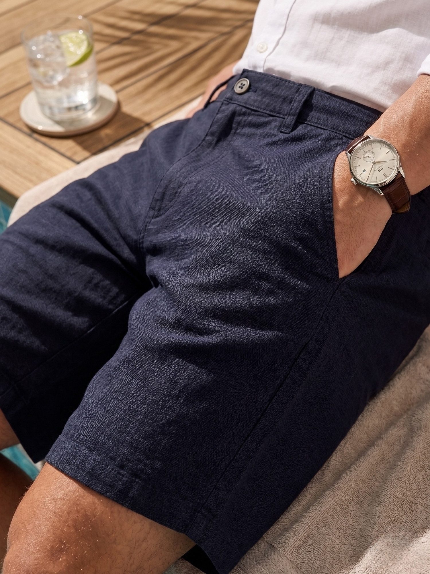 COMEOR Chinoshorts Kurze Hosen Herren - Baumwolle Chino Shorts (1 Hose) Bequeme Passform mit verstellbarem Kordelzug und praktischen Taschen