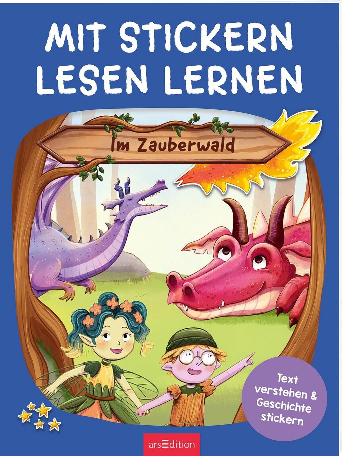 Kinderbuch Mit Stickern Lesen lernen – Im Zauberwald Text verstehen & Geschichte Annette Moser