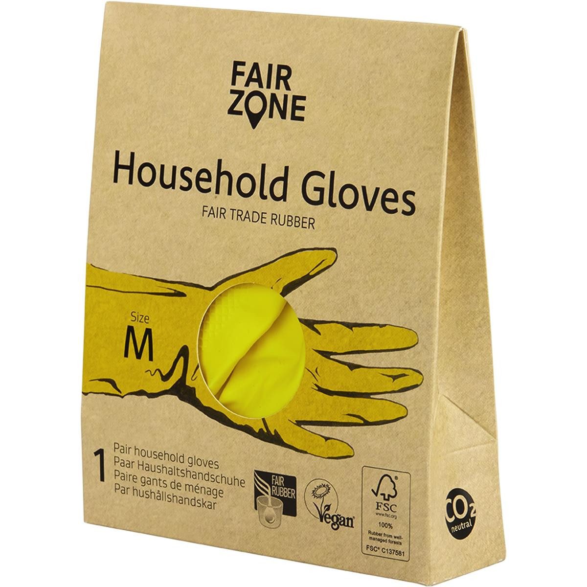 Baumwollhandschuhe FAIR ZONE Gummihandschuh H2825 M gelb 1Paar