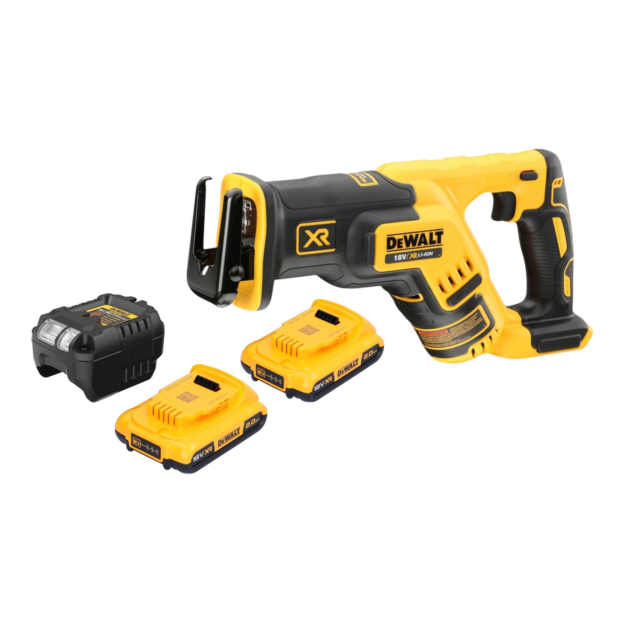DeWalt Reciprosäge DCS 367 D2 Säbelsäge 18 V Brushless + 2x Akku 2,0 Ah + Ladegerät