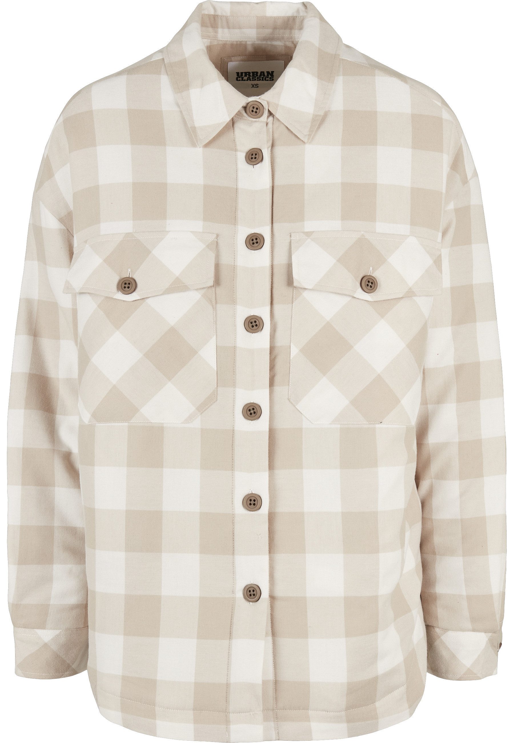 URBAN CLASSICS Hemdjacke Urban Classics Damen Ladies Flanell Padded Overshirt (1-St)