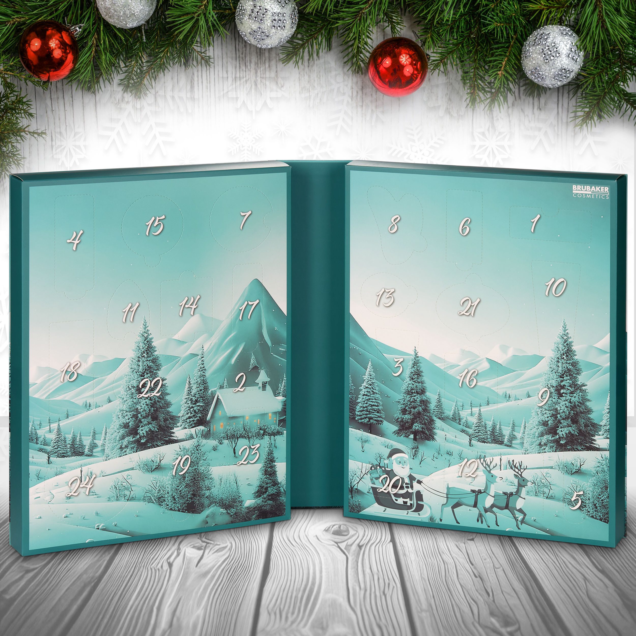 BRUBAKER Kosmetik-Adventskalender XXL Beauty Adventskalender 2025 - Weihnachtskalender zum Aufklappen (Groß - In Buch Form, 1-tlg), 24 Spa Überraschungen für Frauen und Mädchen - Wellness Kalender
