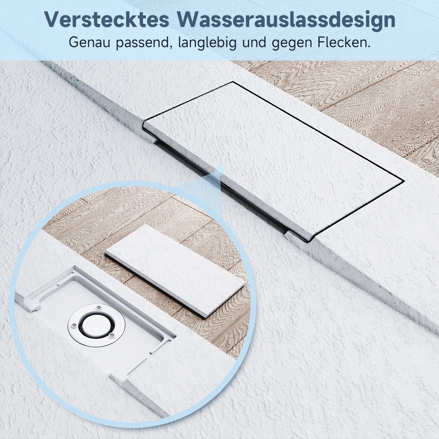 SONNI Walk-in-Dusche Duschtasse, 120cm / 140cm, mit Siphon, für Duschkabine, Weiß / Schwarz, Schieferoptik, SMC,Antirutsch, Flach, inkl. ABlaufgarnitur Siphon.