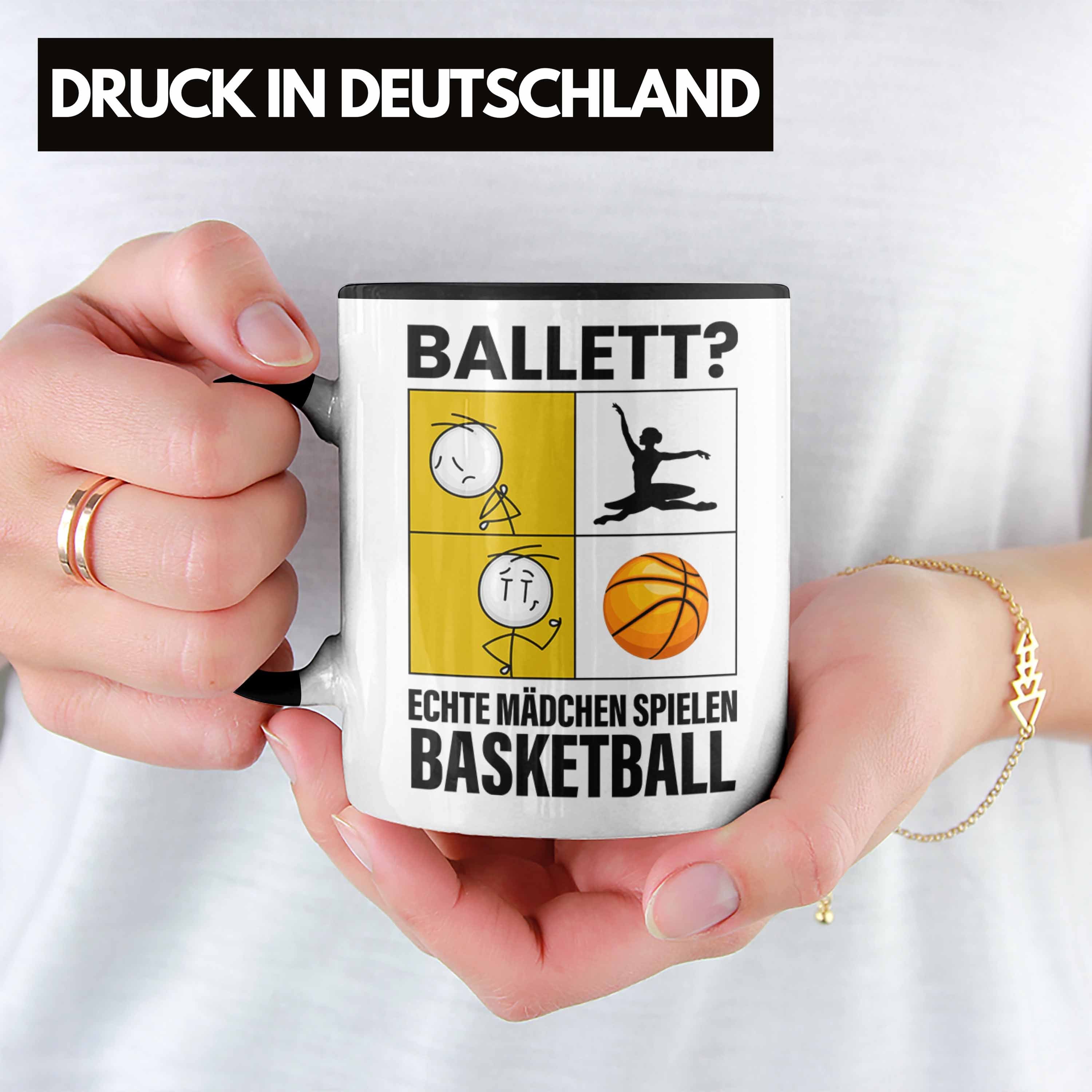 Trendation Tasse Basketball Spielen Geschenk Frauen Sport Echte B Mädchen Mädchen Schwarz Tasse